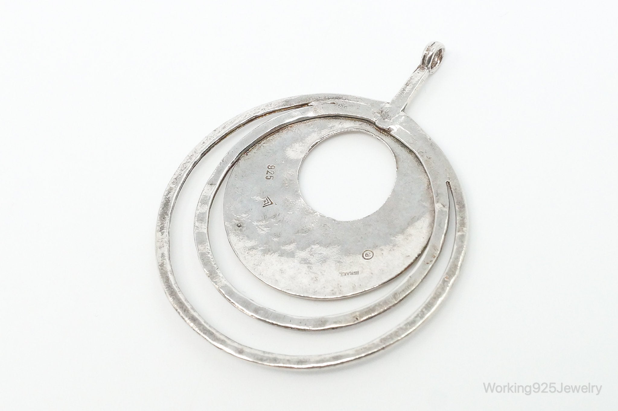 Retired Silpada Hammered Rings Sterling Silver Necklace Pendant