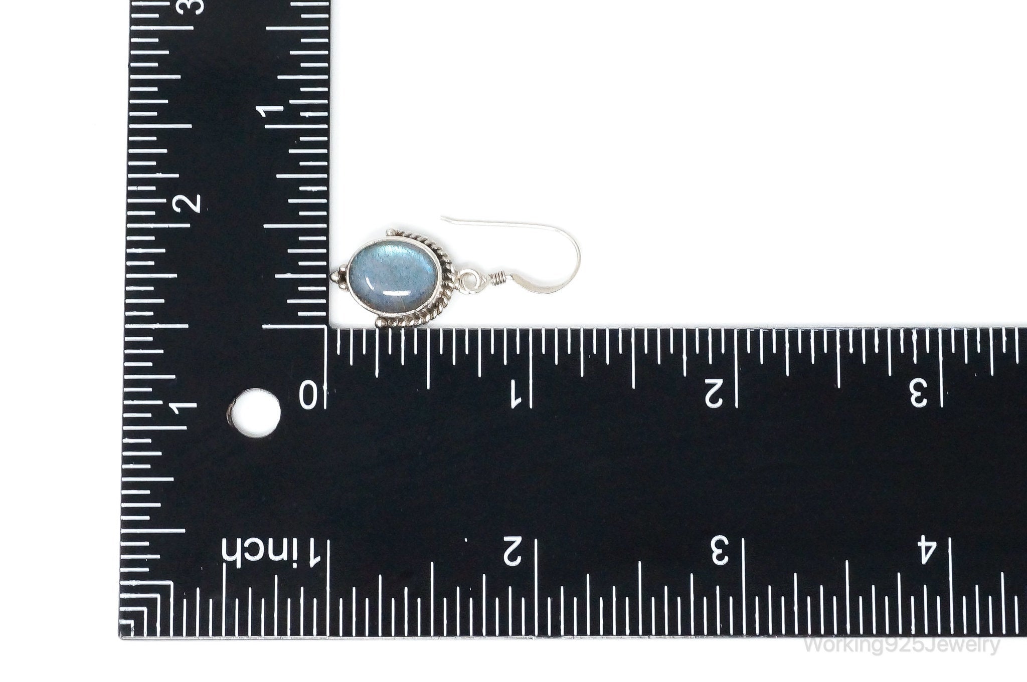 Vintage Labradorite Bali Inspired Sterling Silver Earrings