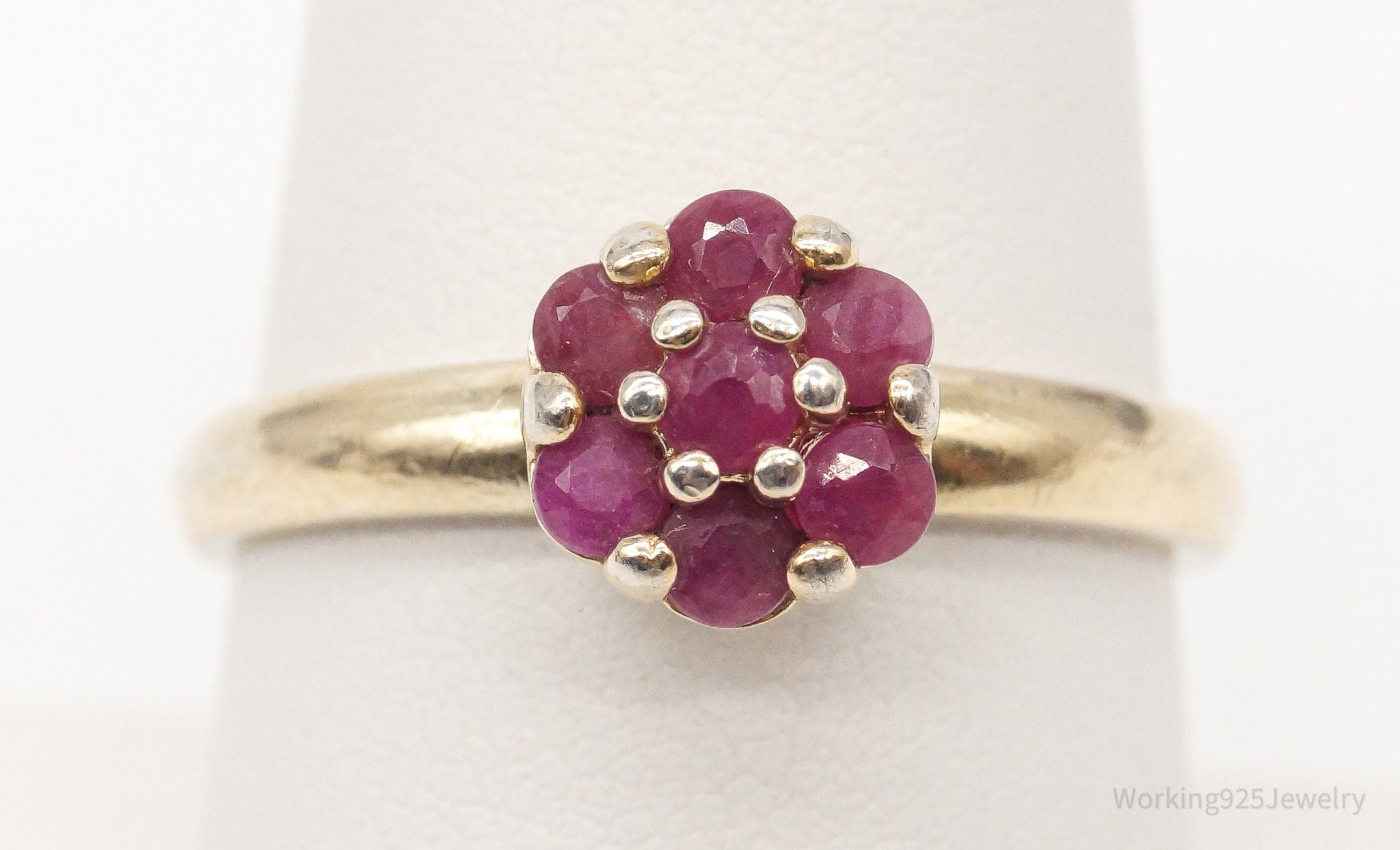 Designer Ross Simons Ruby Gold Over Sterling Silver Ring - Size 7.75