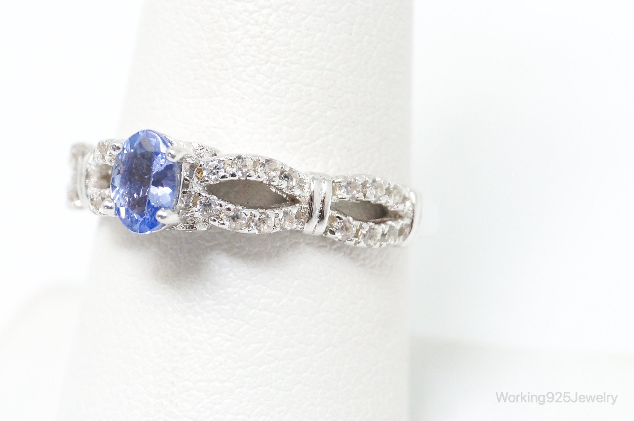 Vintage Color Change Sapphire CZ Sterling Silver Ring SZ 8.25