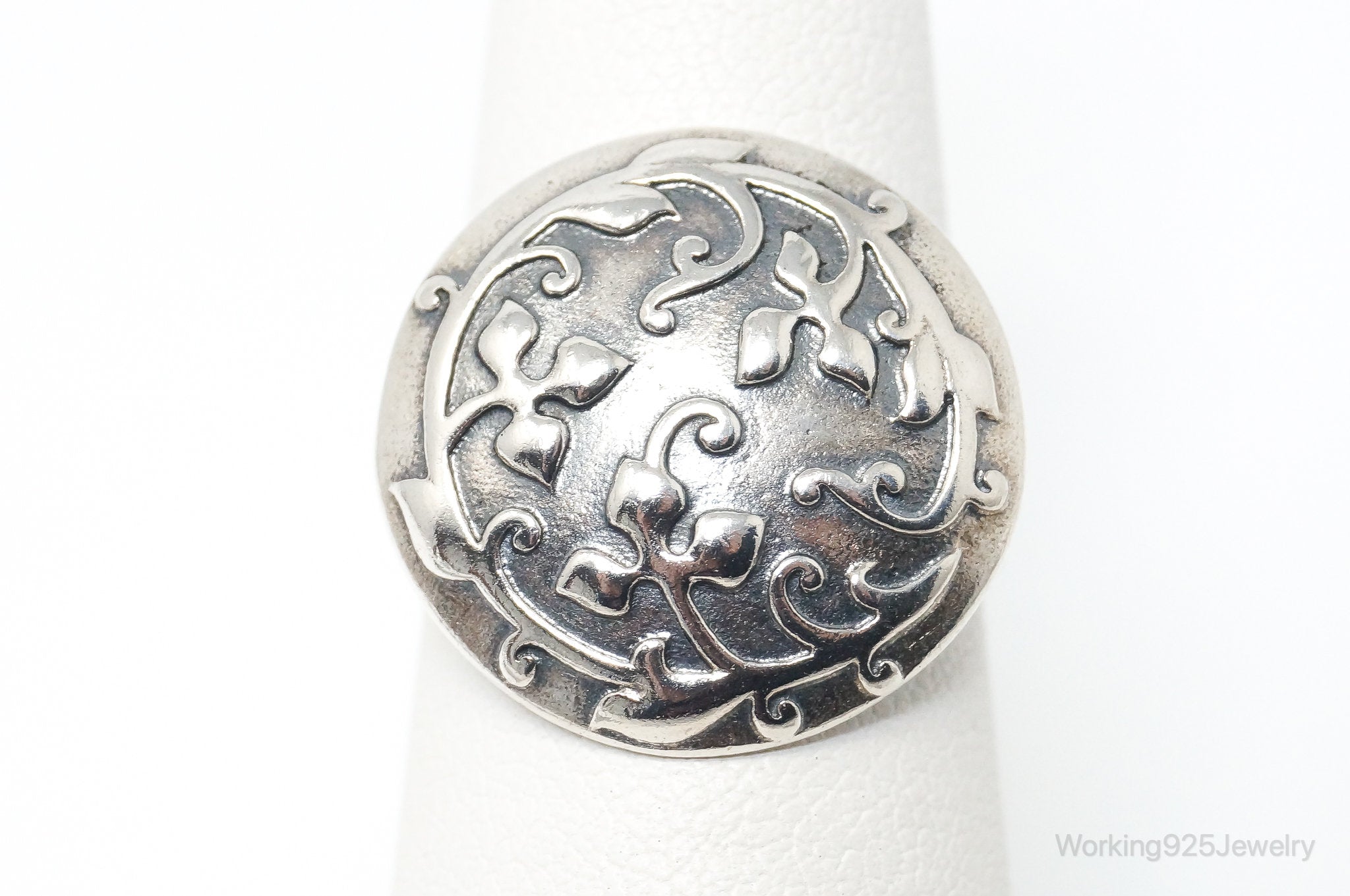 Vintage Designer BOMA Vines Modernist Sterling Silver Ring - SZ 6