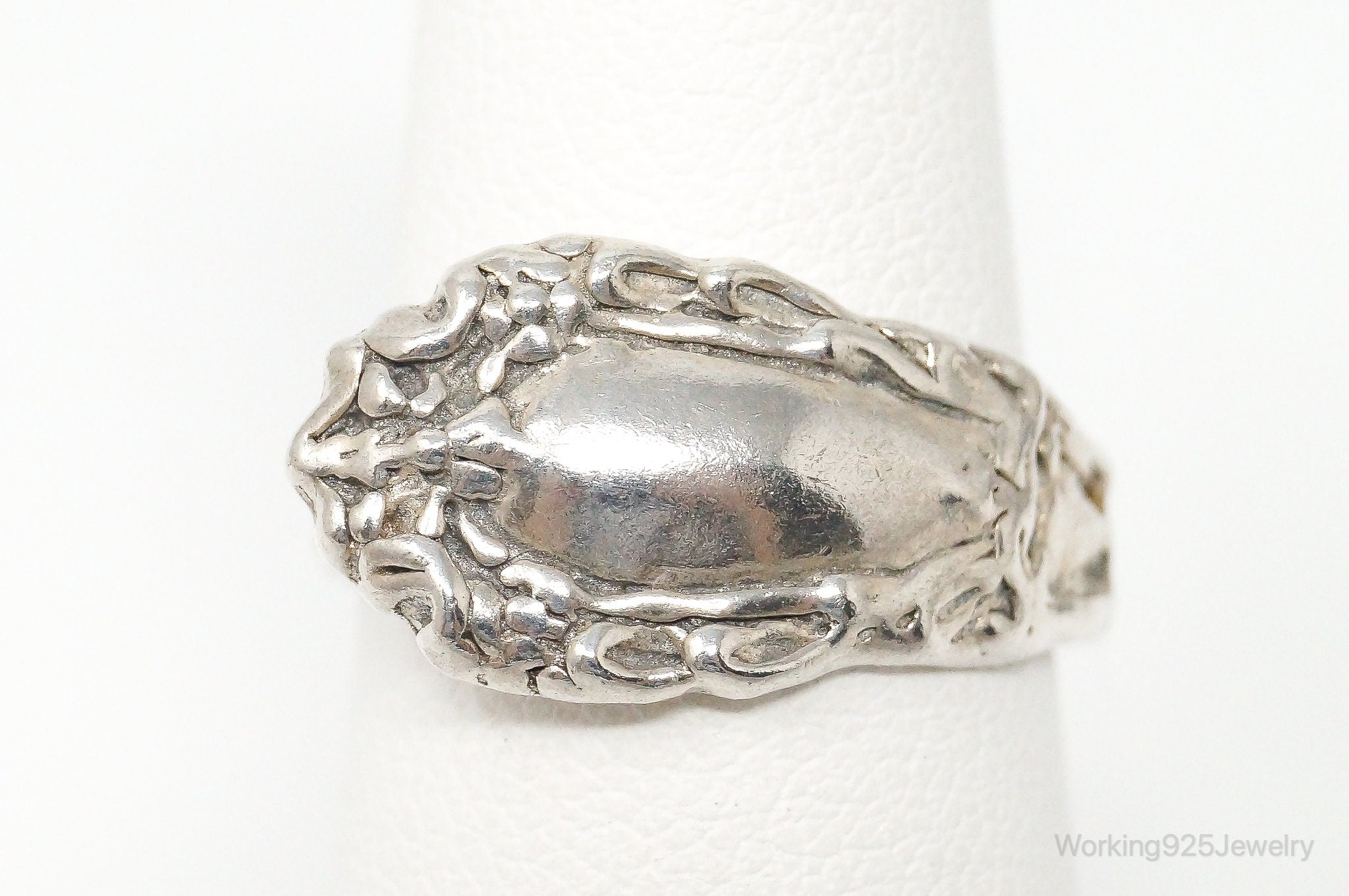 Antique Sterling Silver Spoon Ring - Size 6.5