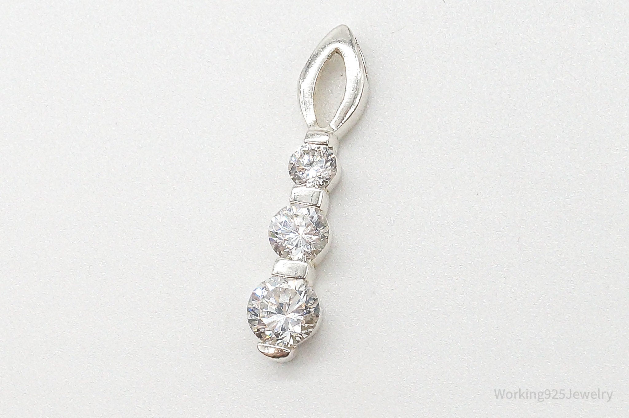 Cubic Zirconia Sterling Silver Pendant