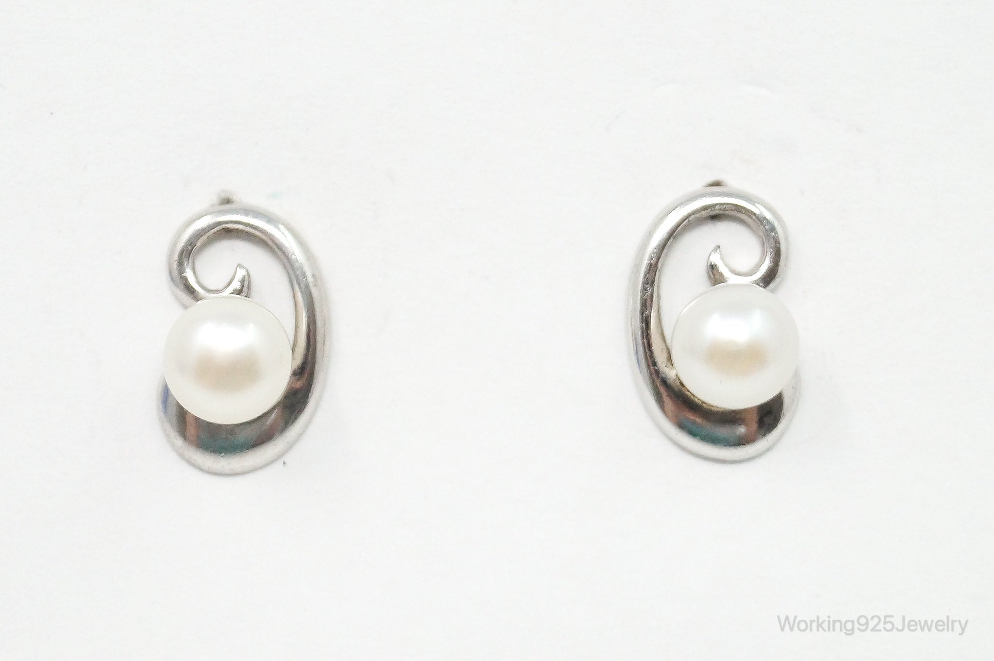 Designer Pearl Sterling Silver Earrings