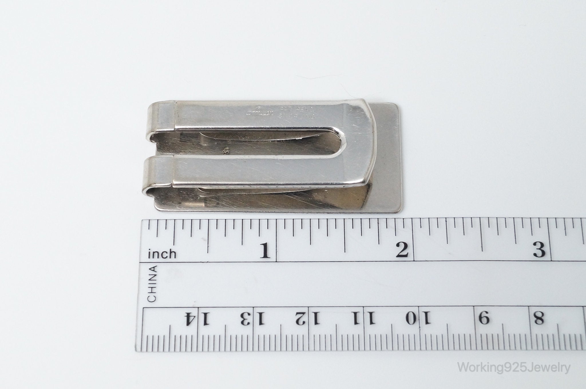 Vintage Designer Anson Dollar Sign Sterling Silver Money Tie Money Clip