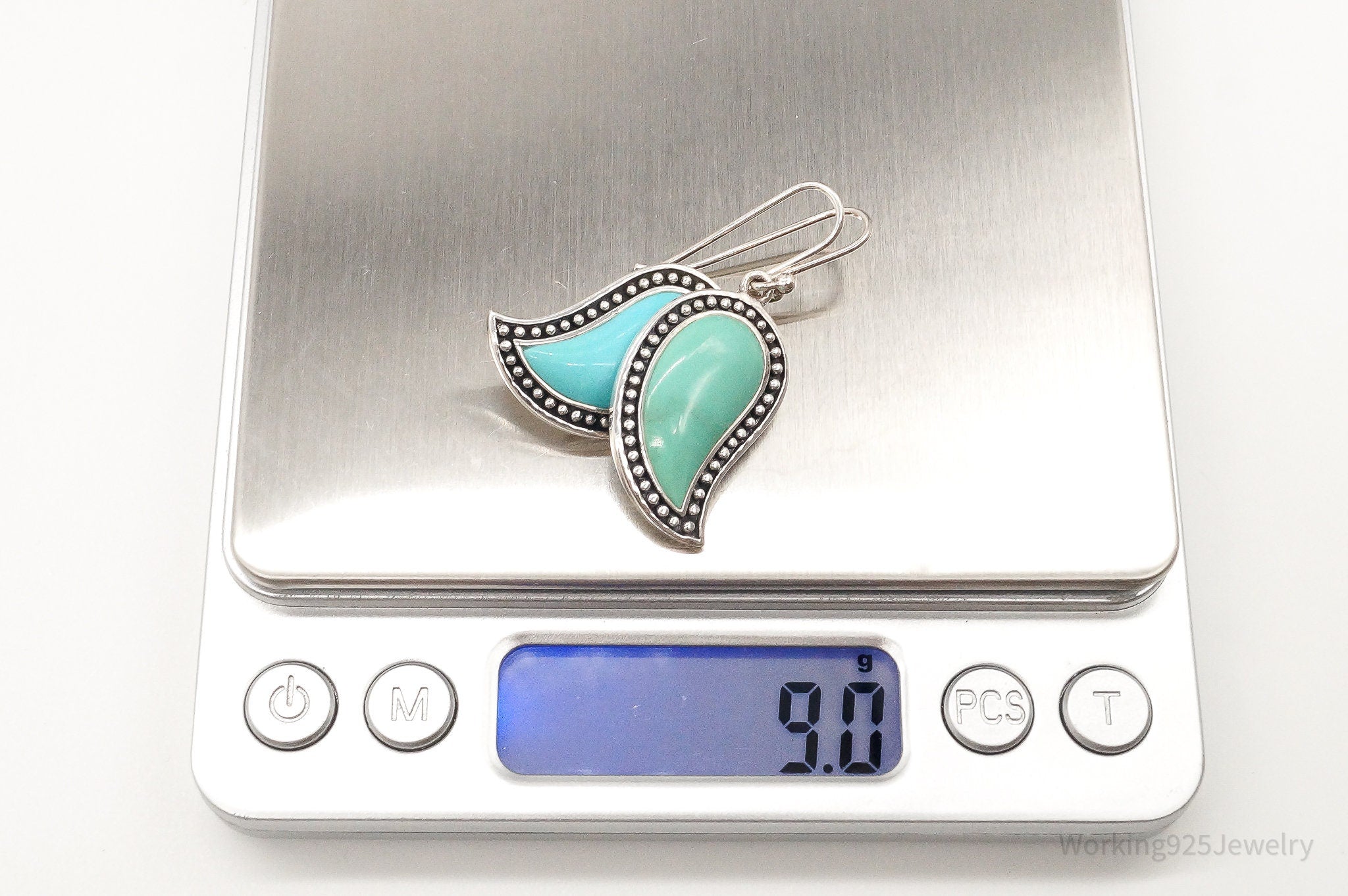 Designer SX Turquoise Sterling Silver Earrings