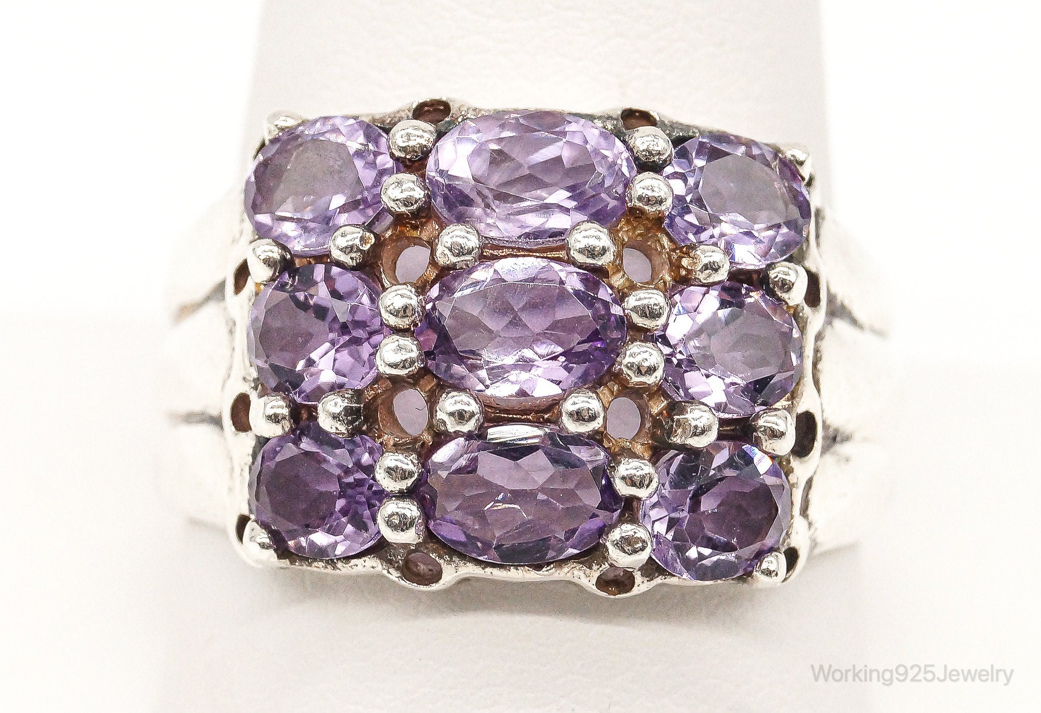 Vintage Amethyst Sterling Silver Ring - Size 11