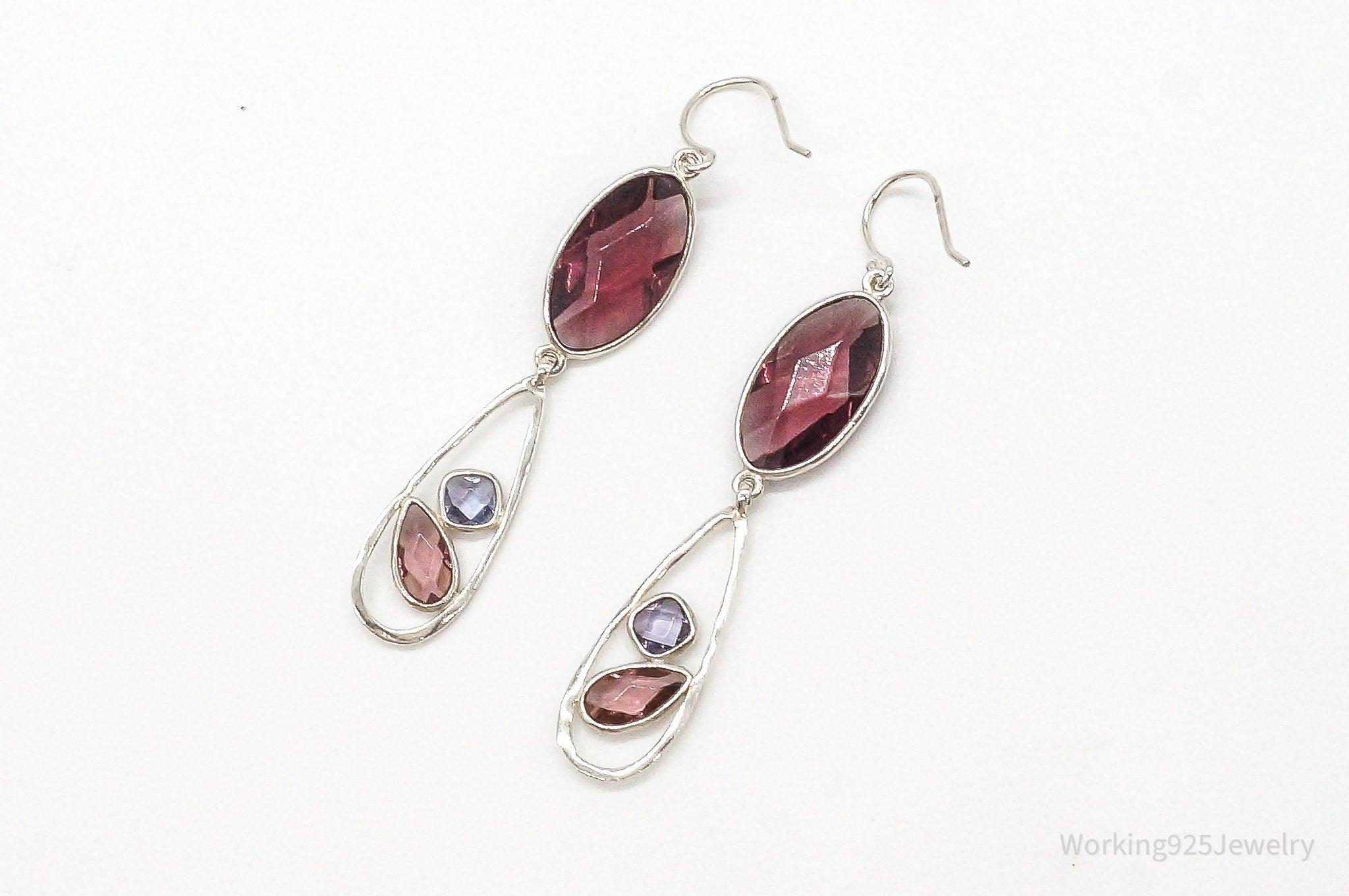 Designer Silpada Retired Long Glass Sterling Silver Earrings