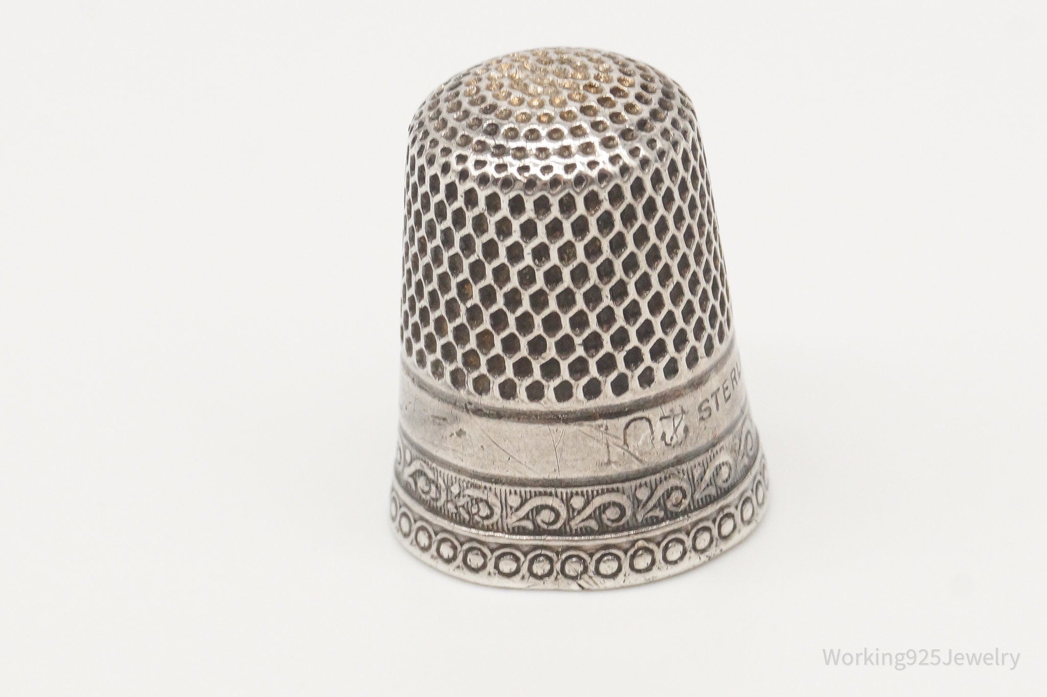 Antique Dome Sterling Silver Thimble Size 10