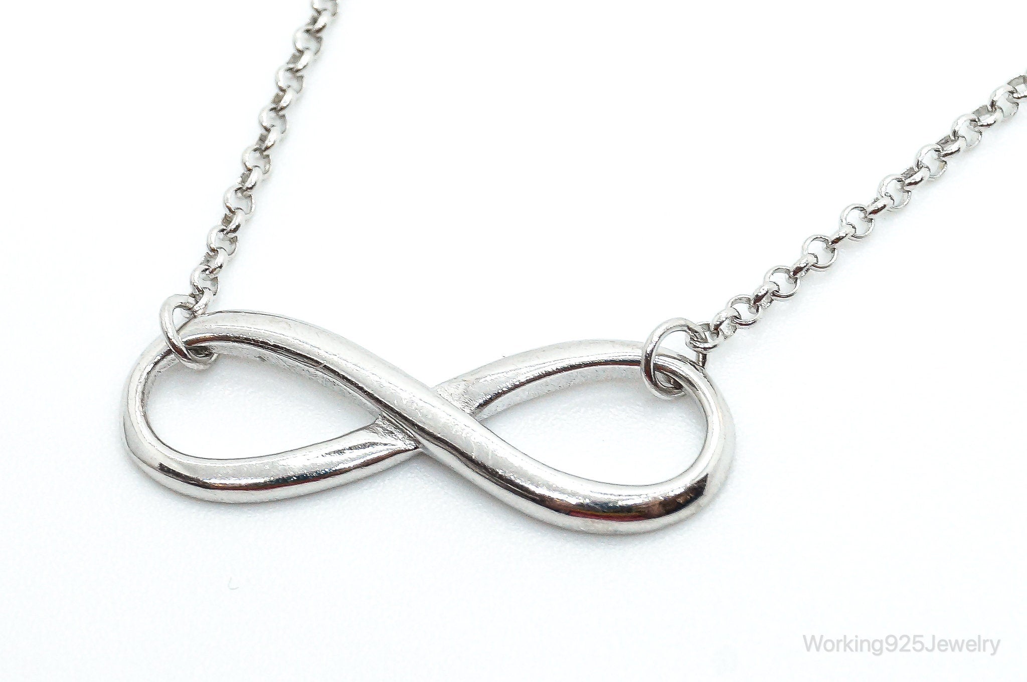 Vintage Infinity Symbol Sterling Silver Necklace