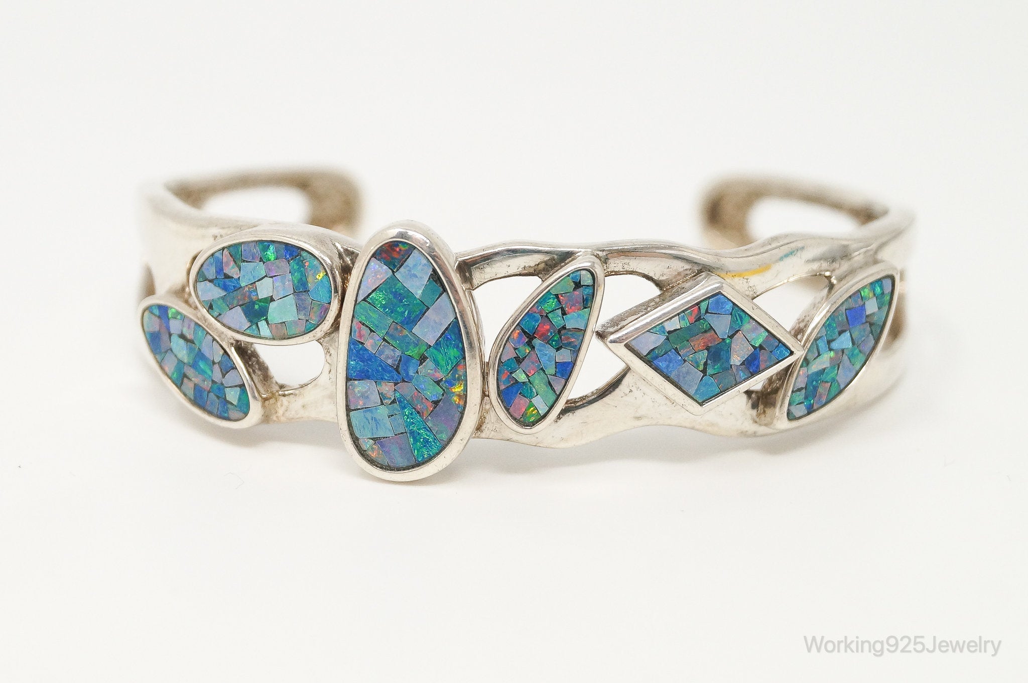 Designer Whitney Kelly WK Blue Fire Opal Sterling Silver Bracelet