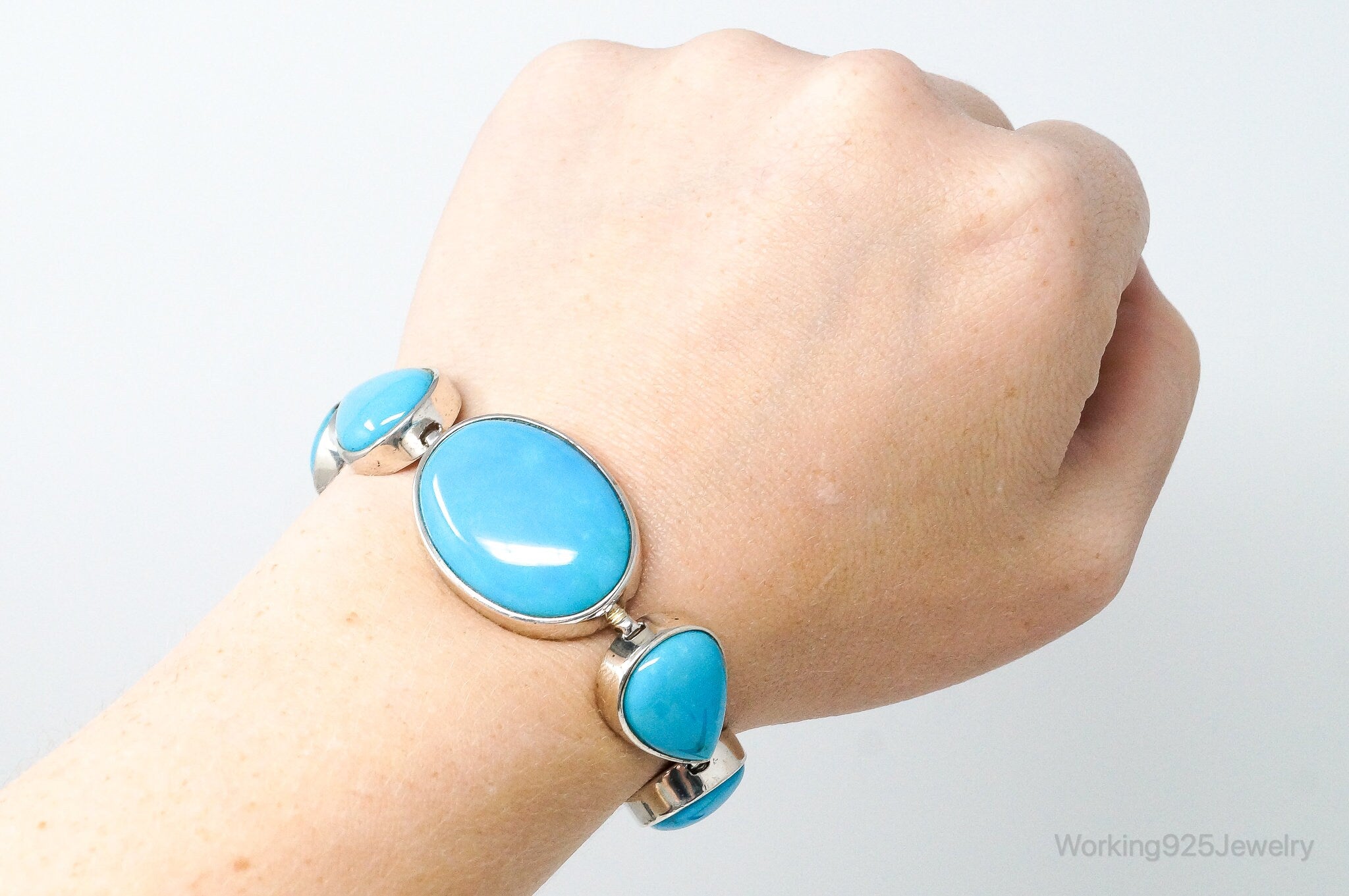 Designer Whitney Kelly Turquoise Southwestern Sterling Silver Toggle Bracelet