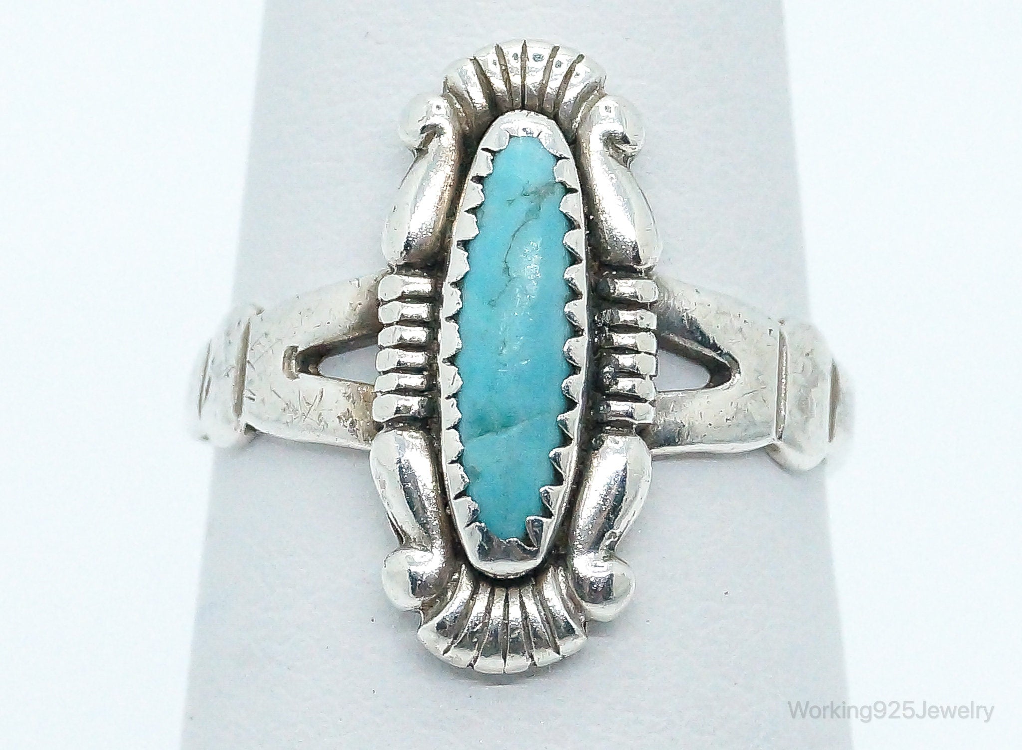 Vintage Bell Trading Post Turquoise Sterling Silver Ring - Size 5