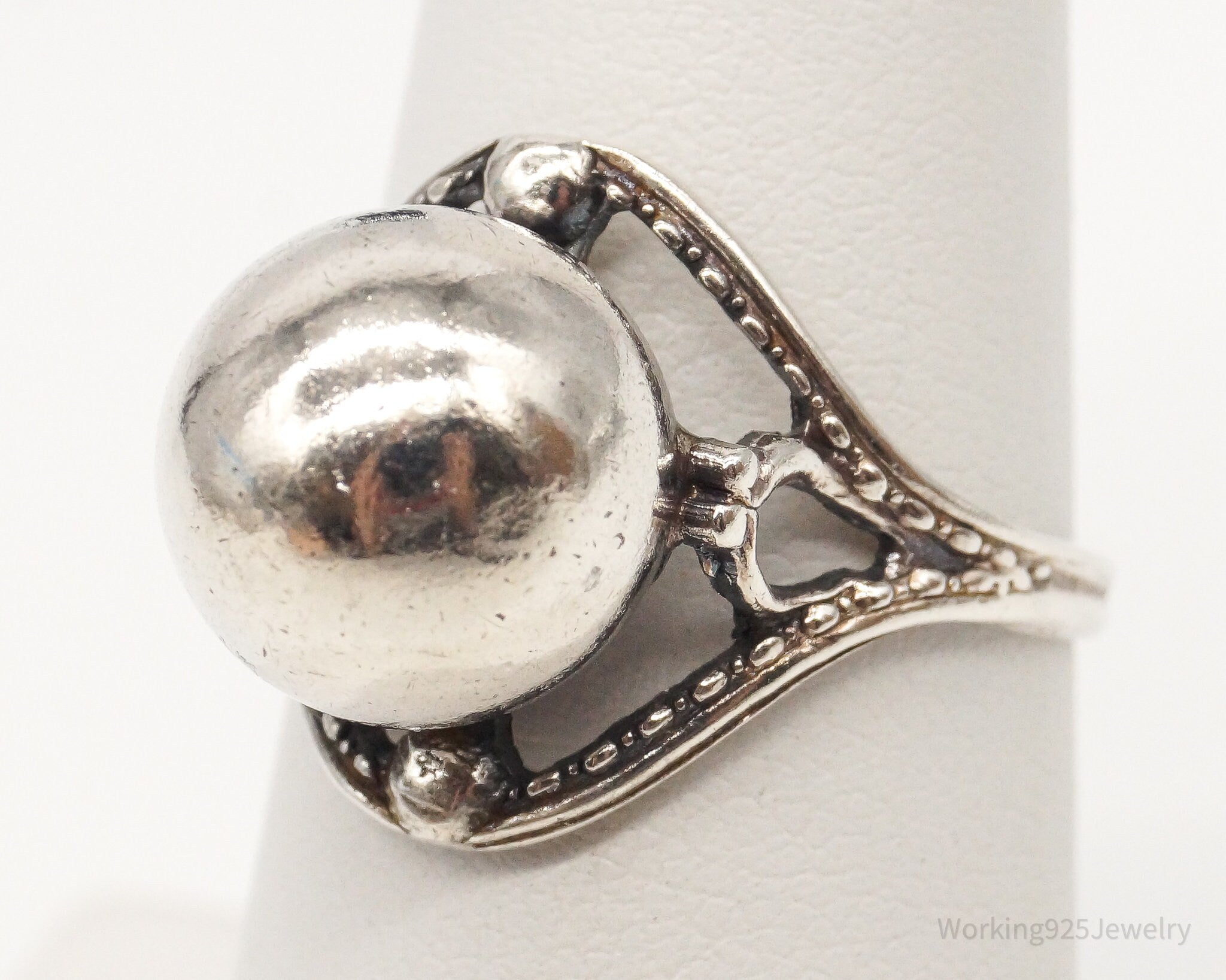 Antique Dome Sterling Silver Ring - Size 6.75