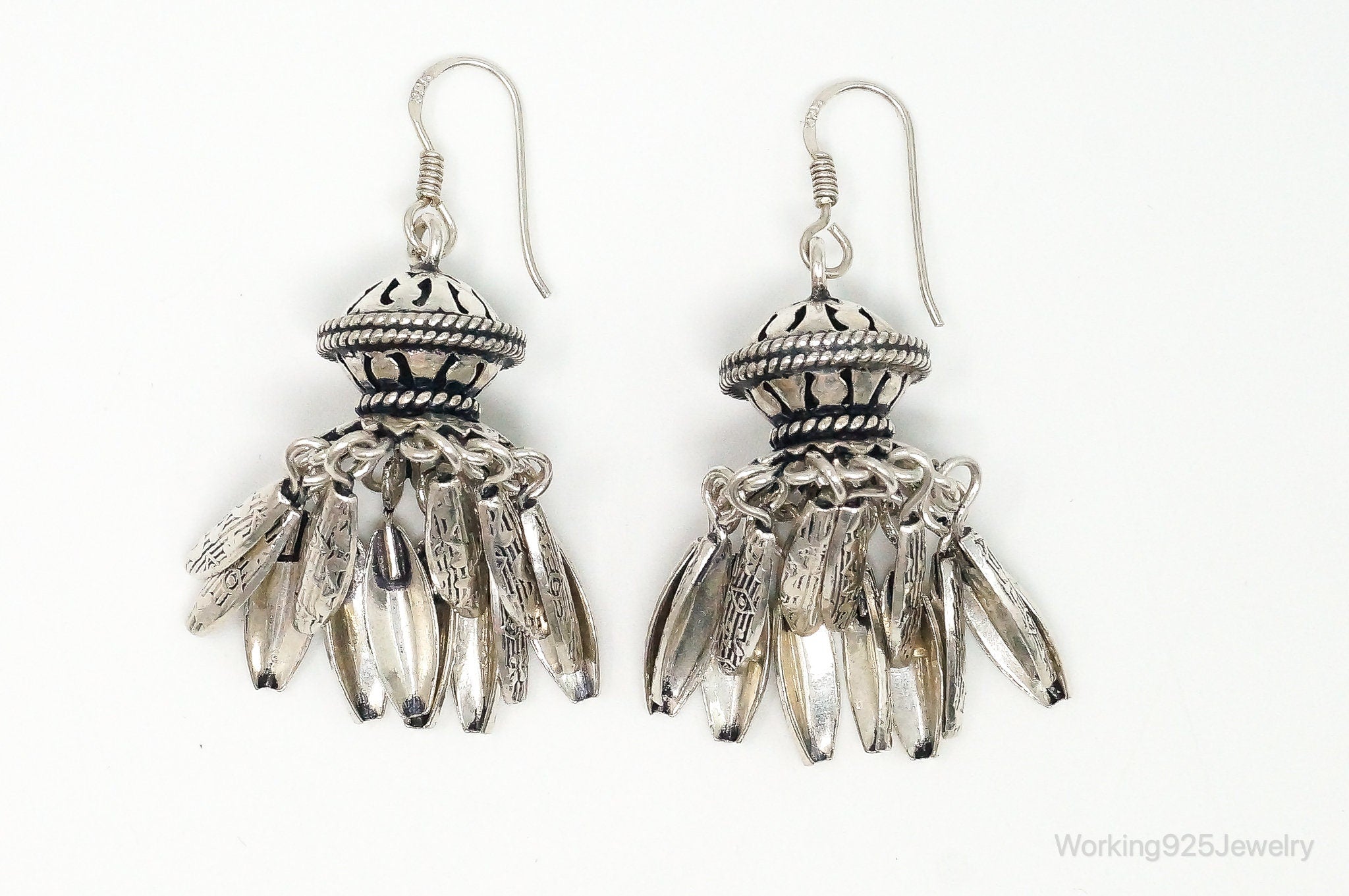 Vintage Chandelier Dangle Sterling Silver Earrings