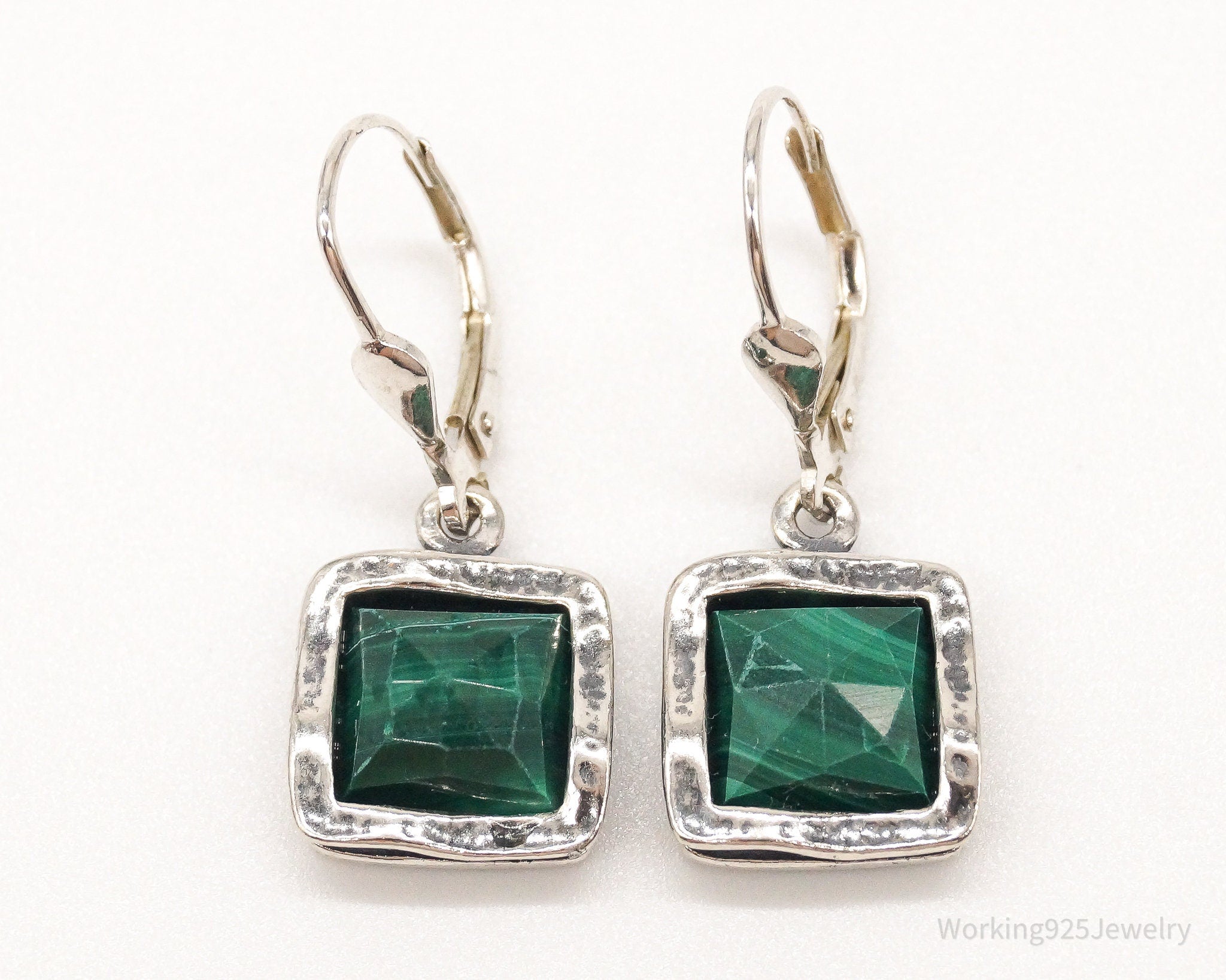 Designer B Israel Malachite Sterling Silver Earrings