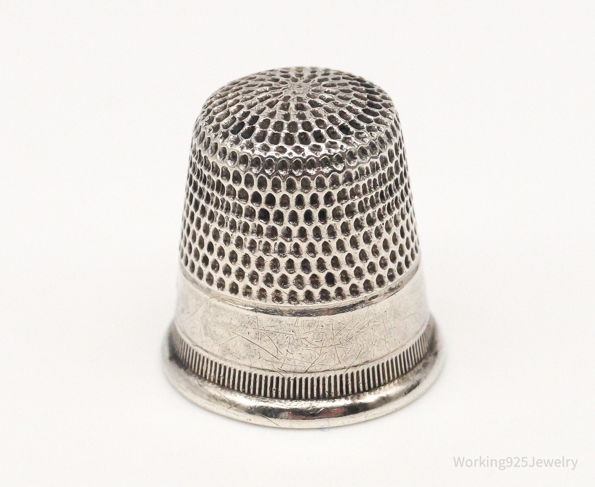 Antique Dome Sterling Silver Thimble Size 7