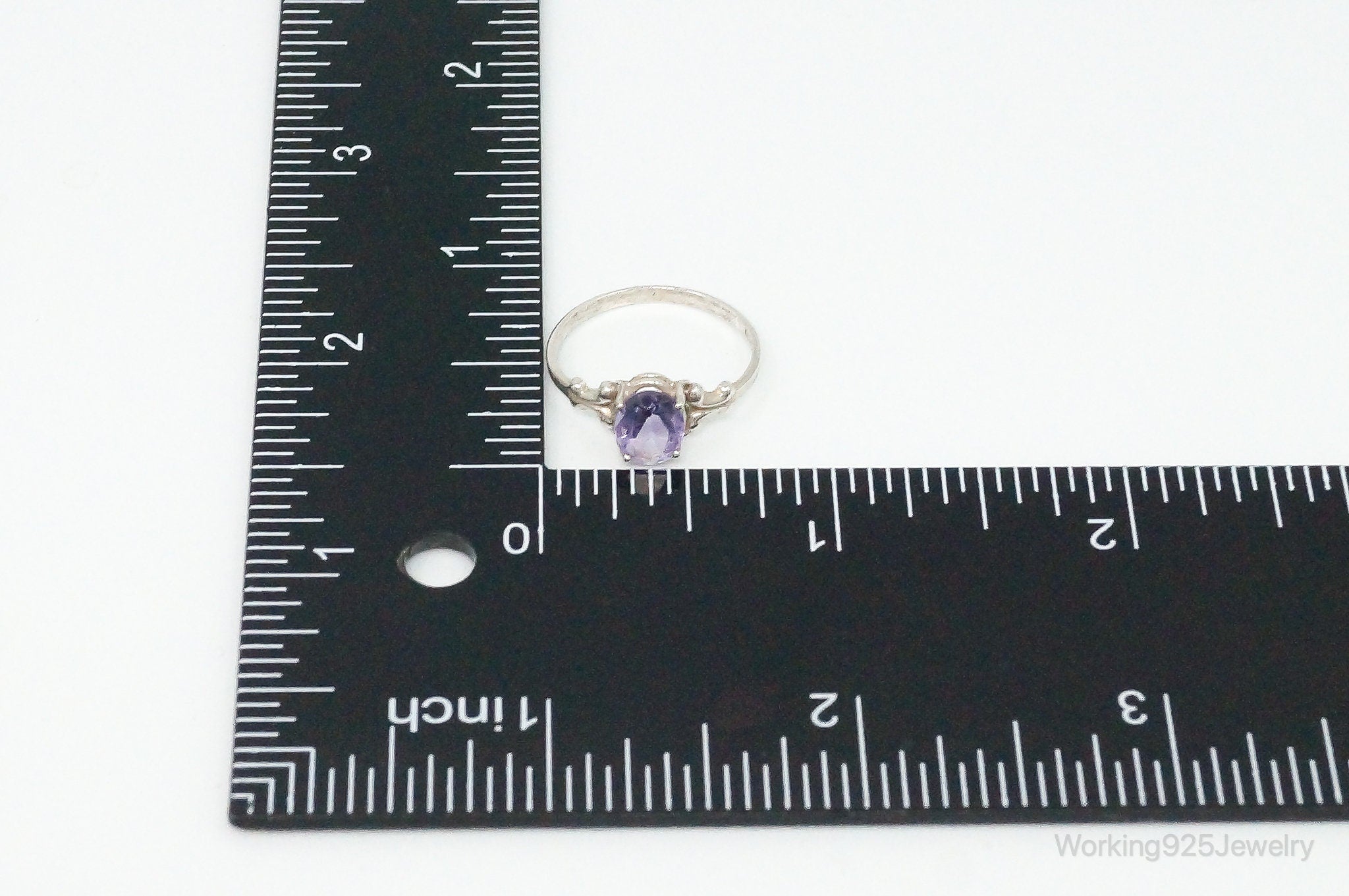 Vintage Designer Kabana Amethyst Sterling Silver Ring - Size 7