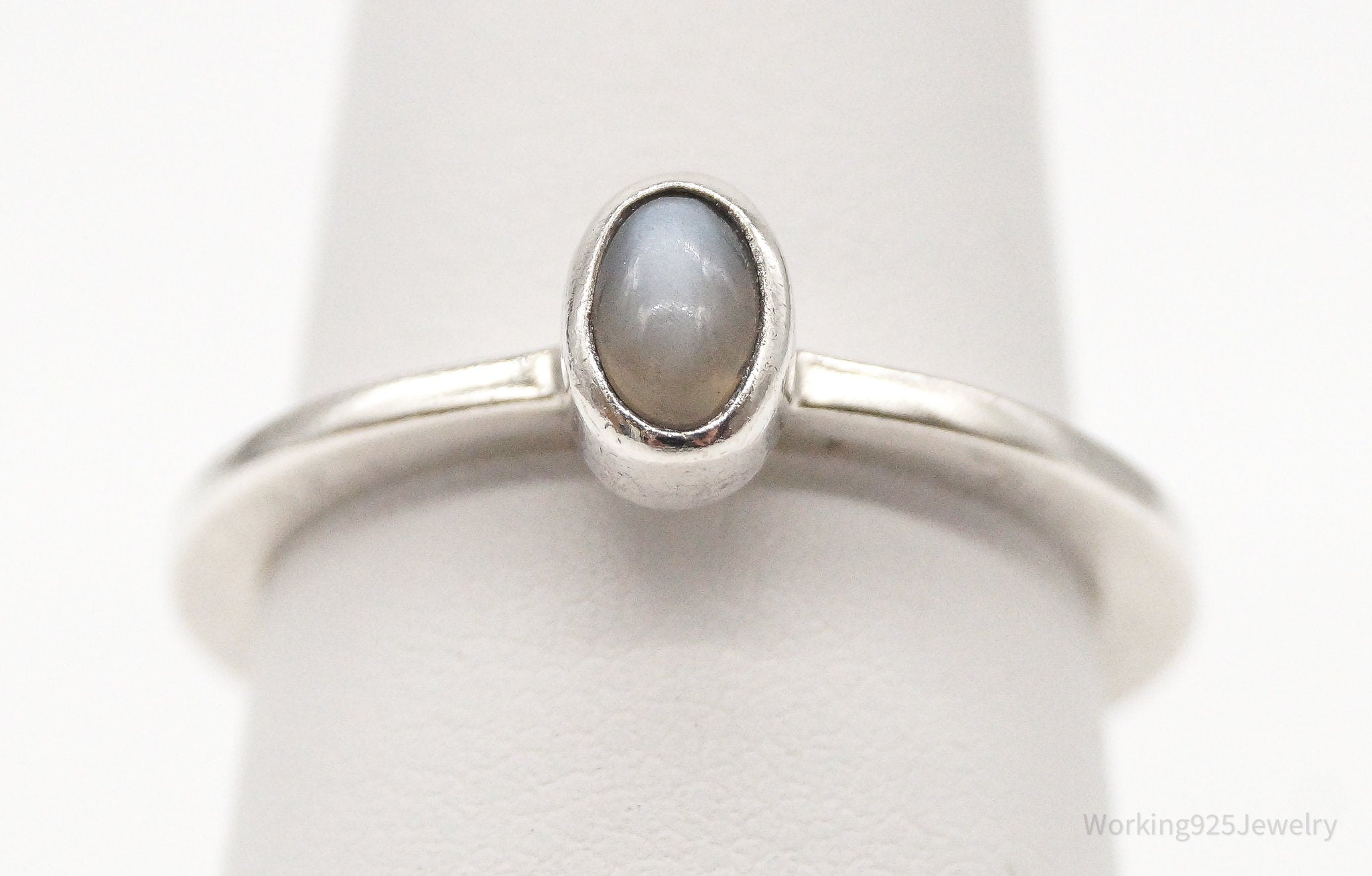 Vintage Gray Moonstone Sterling Silver Ring - SZ 8