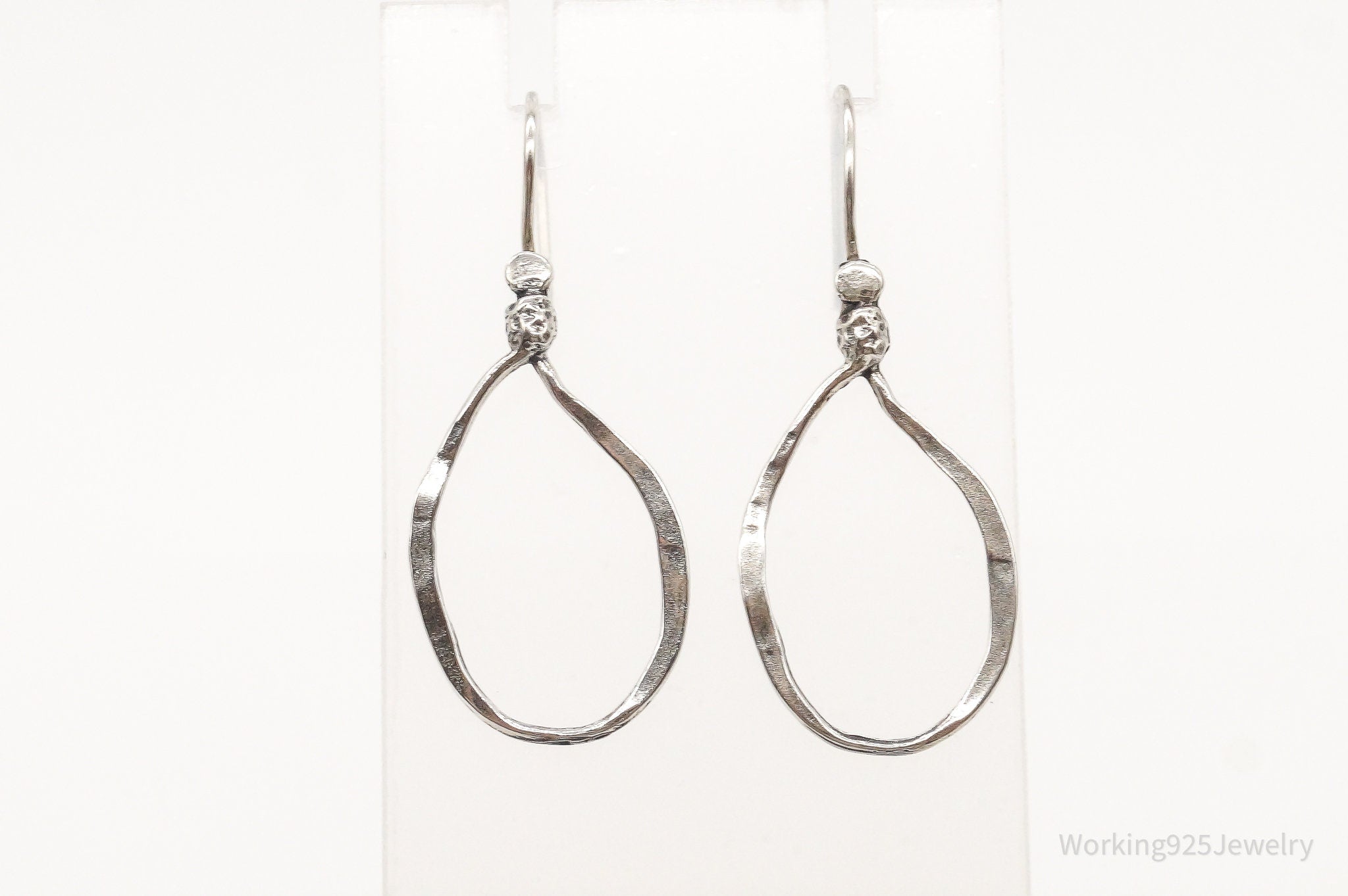 Designer Silpada Long Cut Out Lasso Sterling Silver Earrings