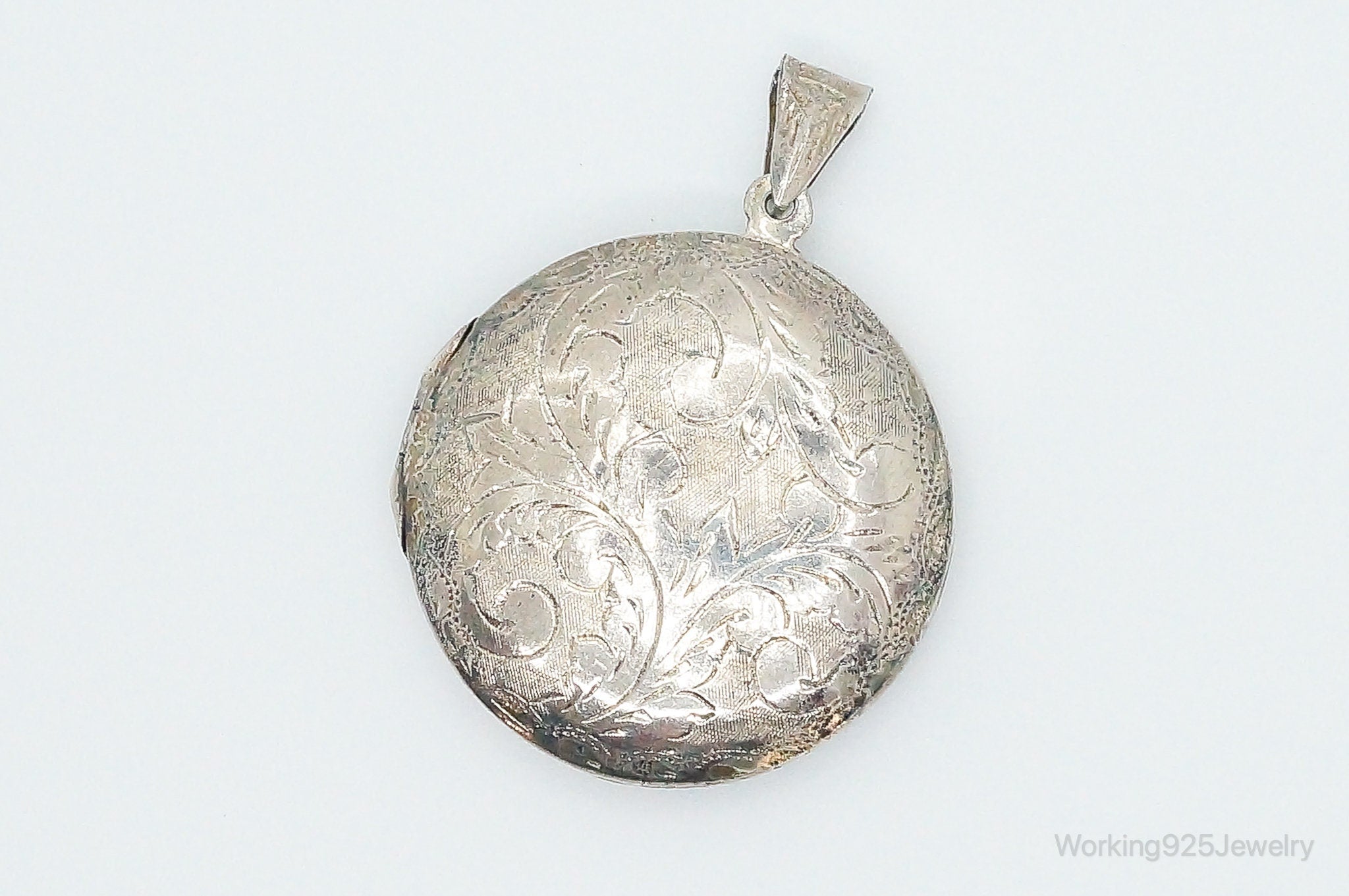 Antique Sterling Silver Secret Picture Locket Necklace Pendant