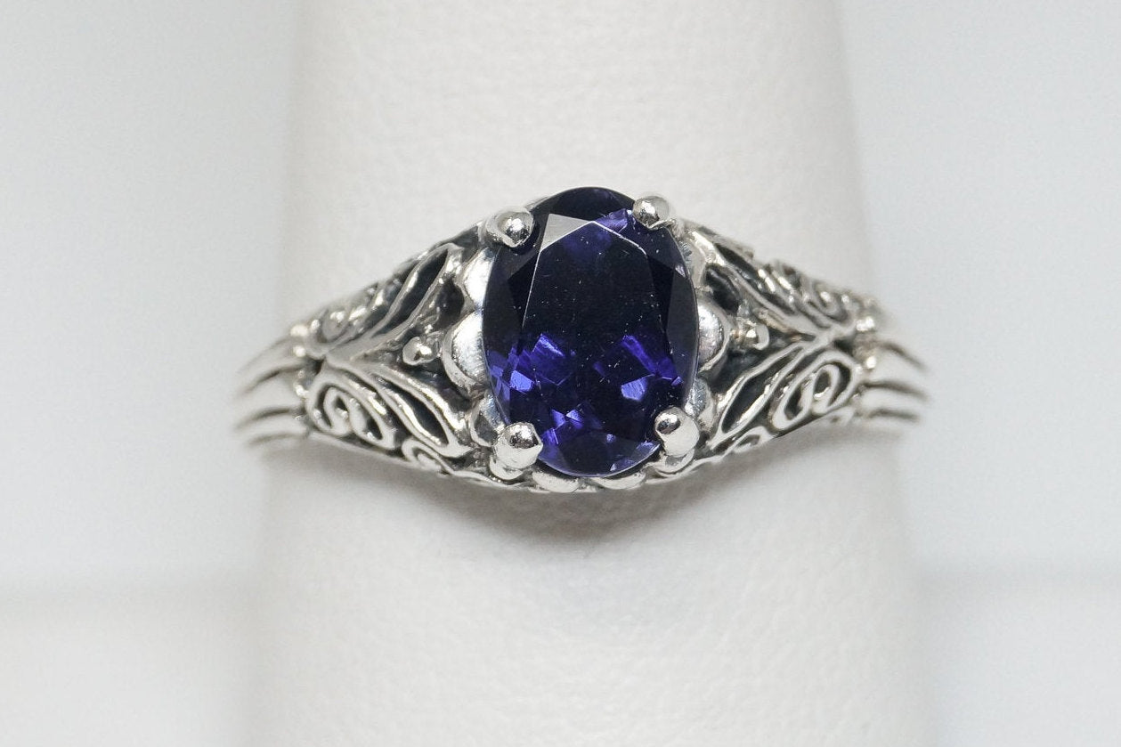 Vintage Designer CNA Sapphire Sterling Silver Ring - Sz 8.75