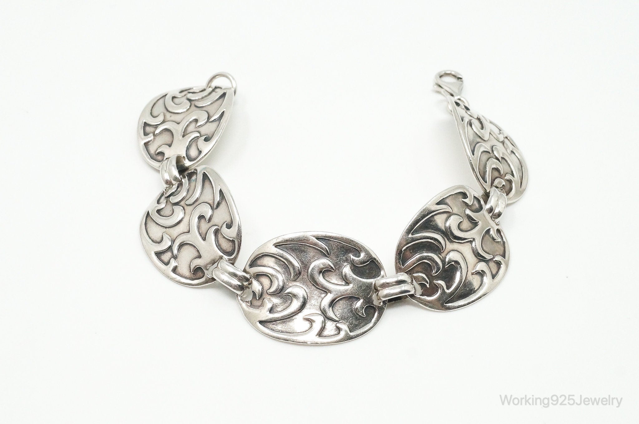 Designer Silpada Waves Panels Sterling Silver Bracelet