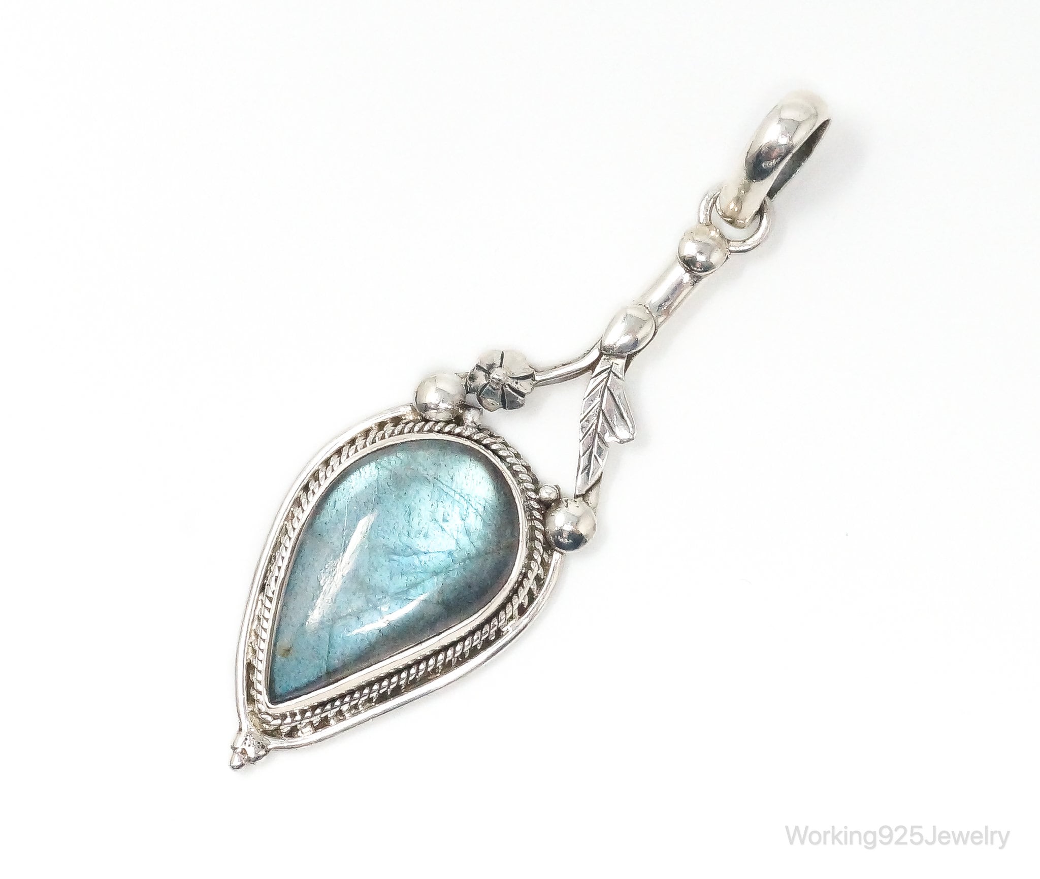 Large Designer Supreme Jewelers Labradorite Sterling Silver Pendant