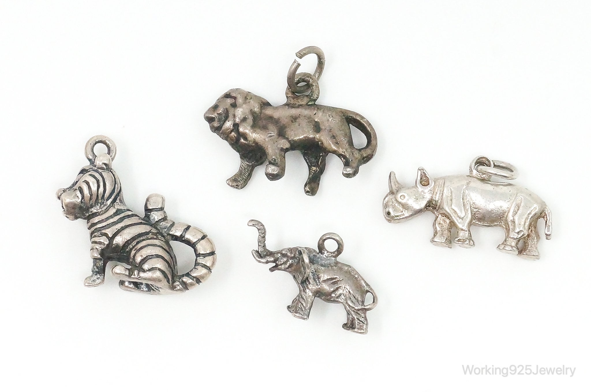 Vintage Antique Safari Animals Sterling Silver Charms Lot