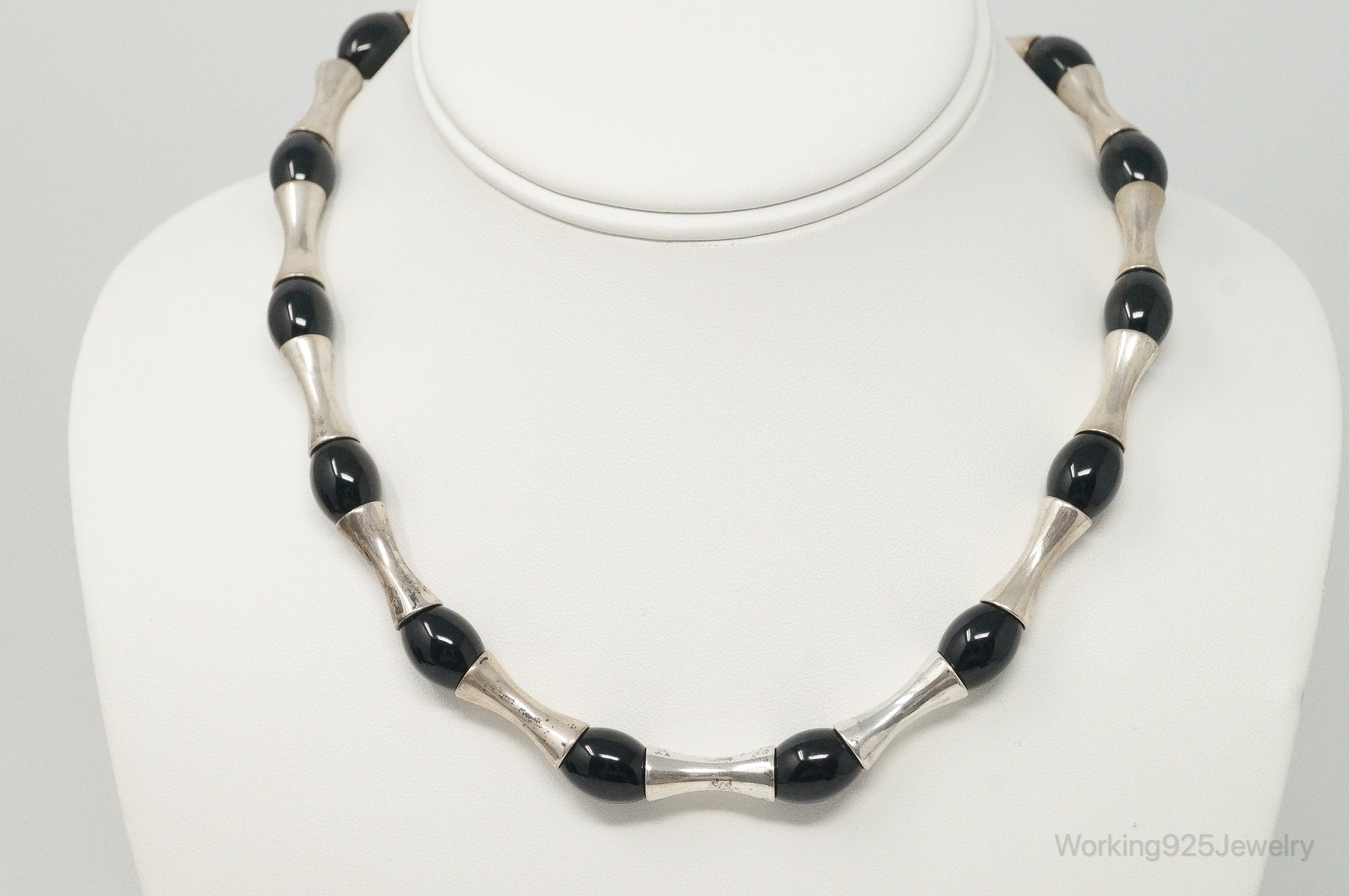 Designer RLM Studios Robert Lee Morris Black Onyx Sterling Silver Necklace