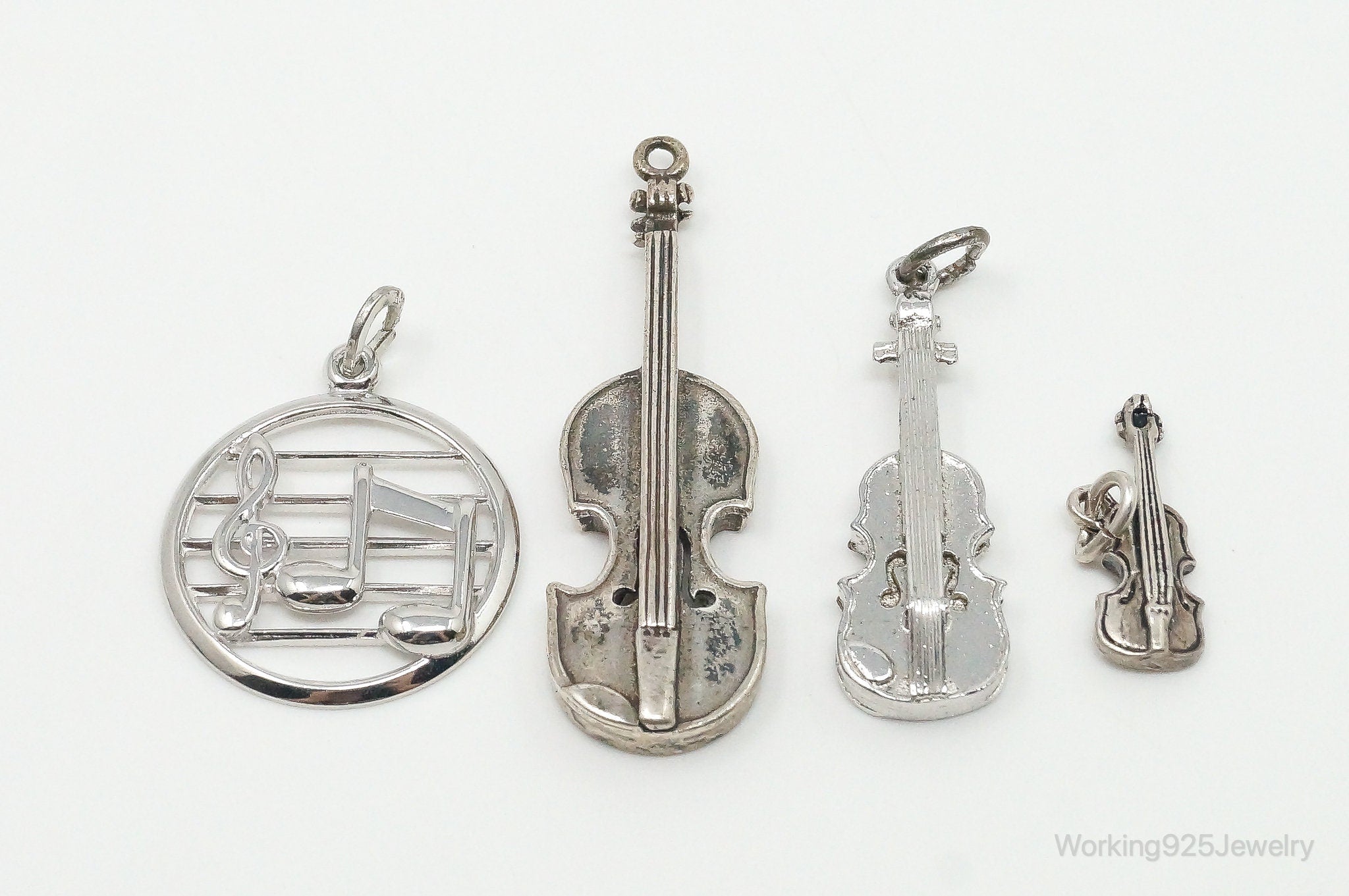 Antique Vintage Musical Instruments Sterling Silver Charms