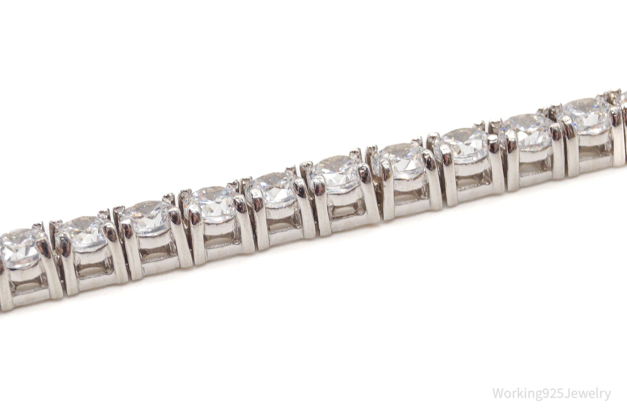 Vintage Designer Cubic Zirconia Sterling Silver Tennis Bracelet