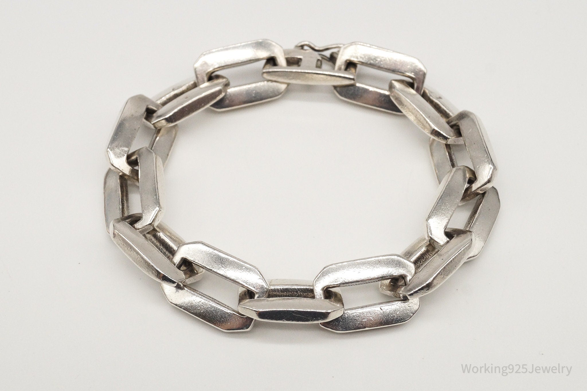 Vintage Egyptian Chain Link Silver Bracelet