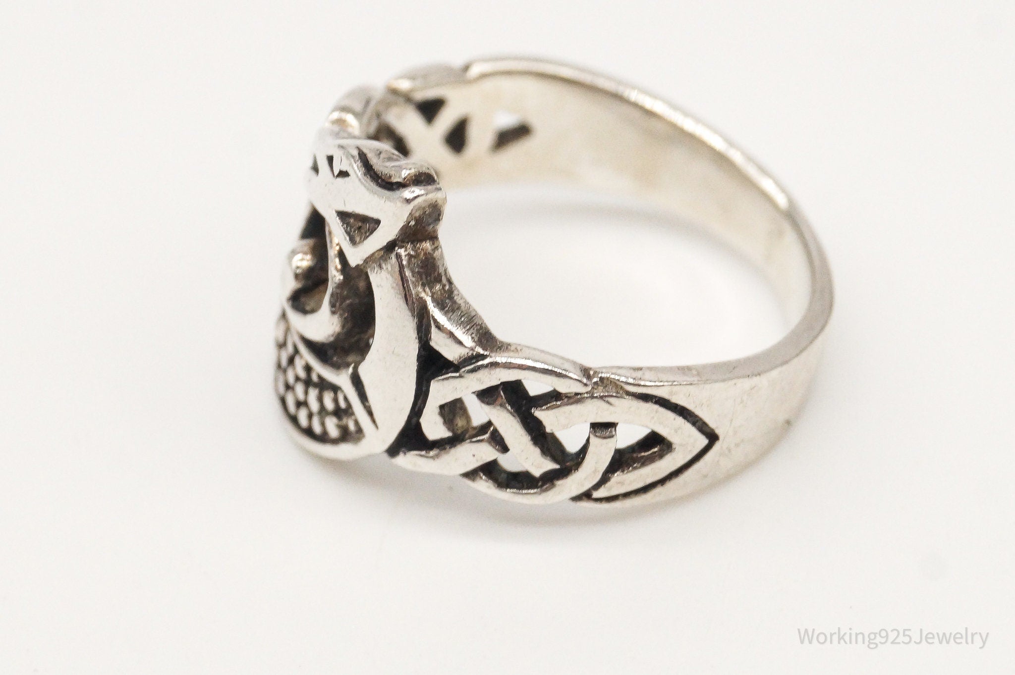 Vintage Dragon Celtic Knot Sterling Silver Ring - Size 5.75