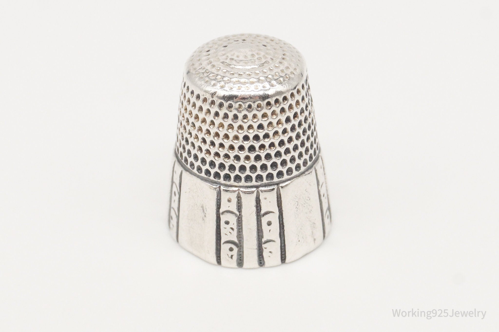 1800s Antique Simons Bros & Co Dome Sterling Silver Thimble Size 11