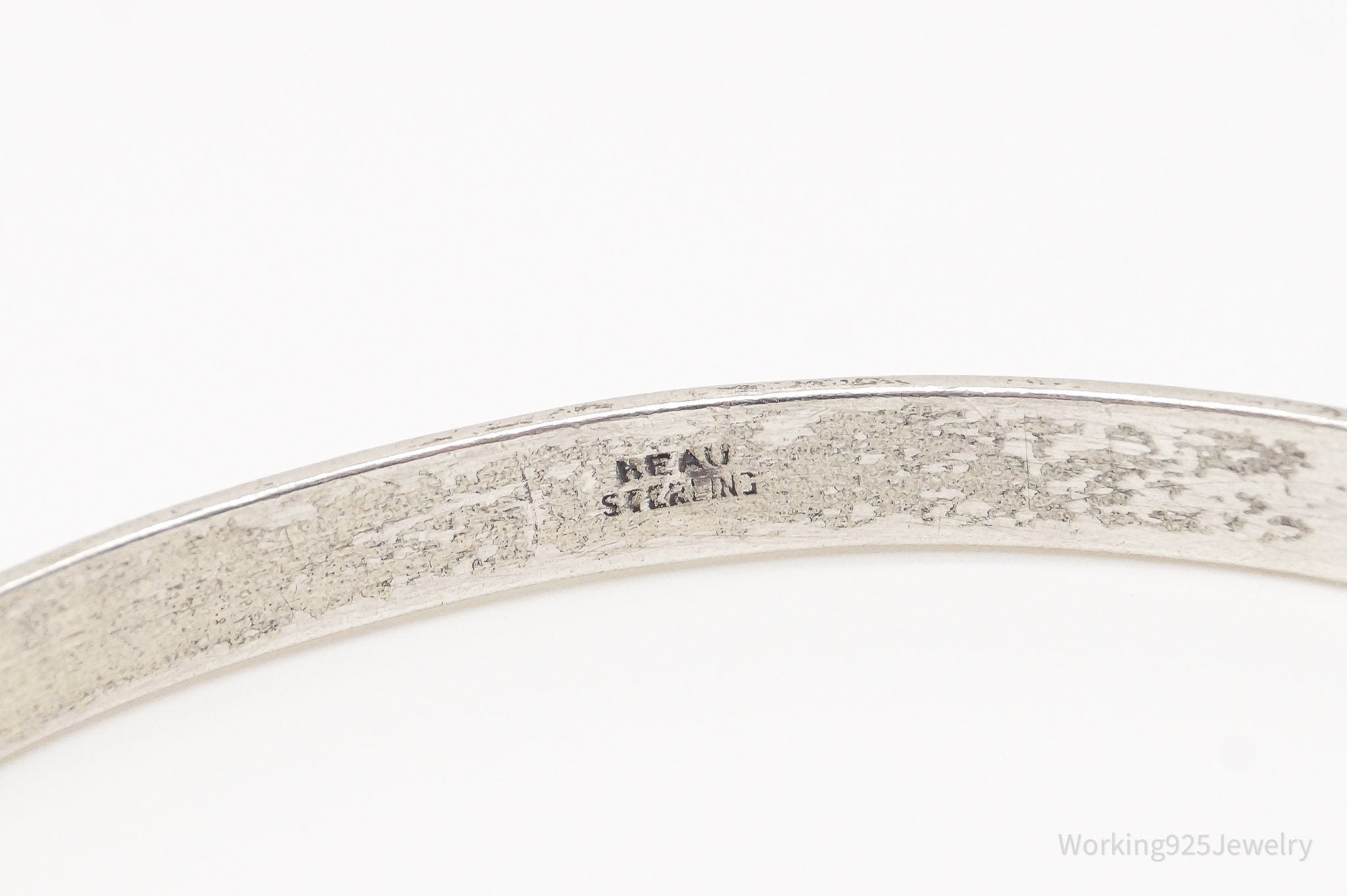 Antique Beau Art Nouveau Sterling Silver Bangle Bracelet 7.75