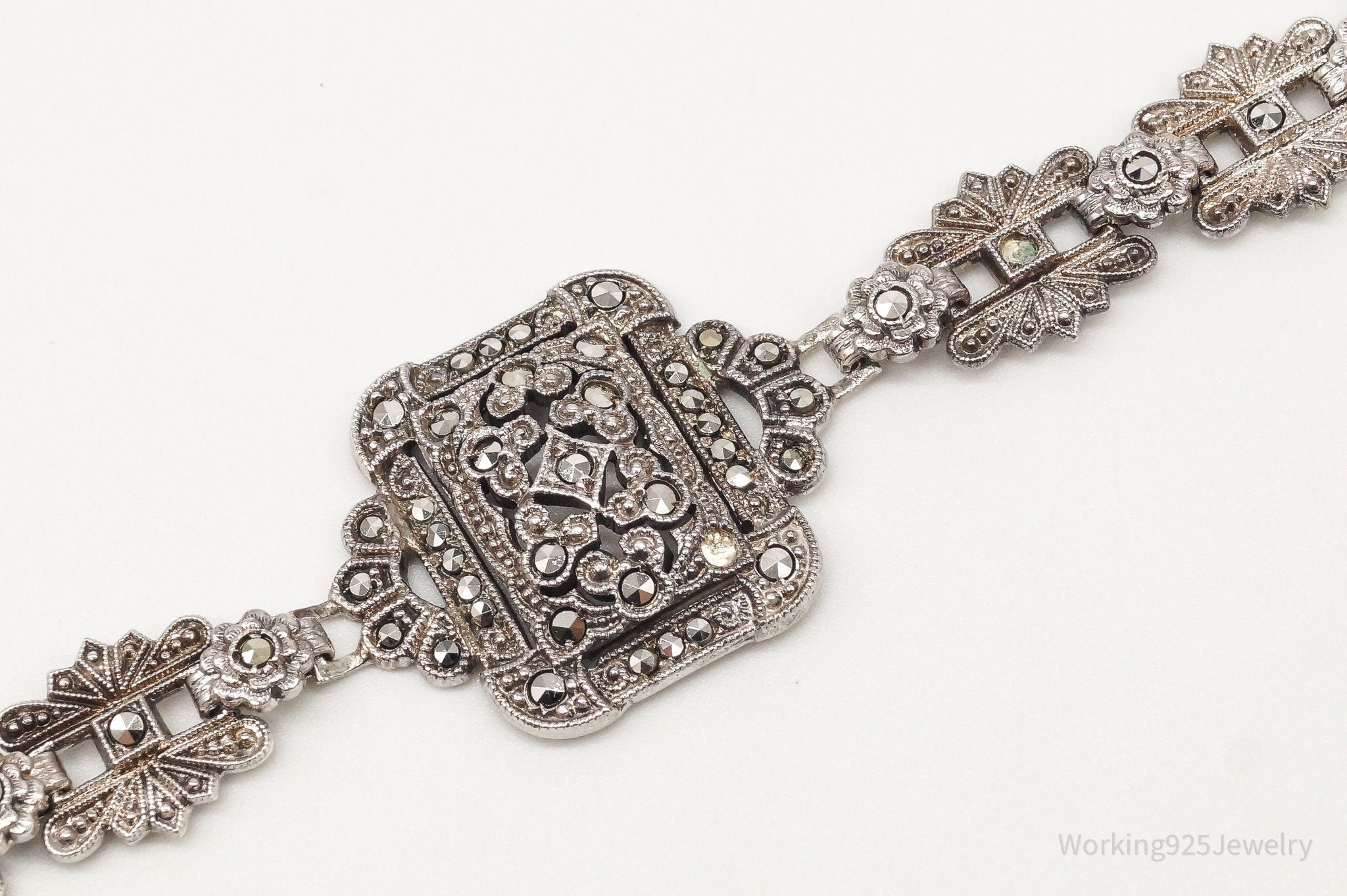 Antique Marcasite Sterling Silver Bracelet