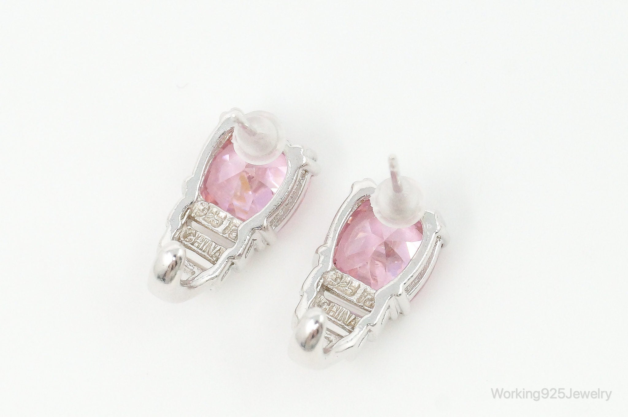 Ross Simons Pink Topaz Cubic Zirconia Sterling Silver Earrings