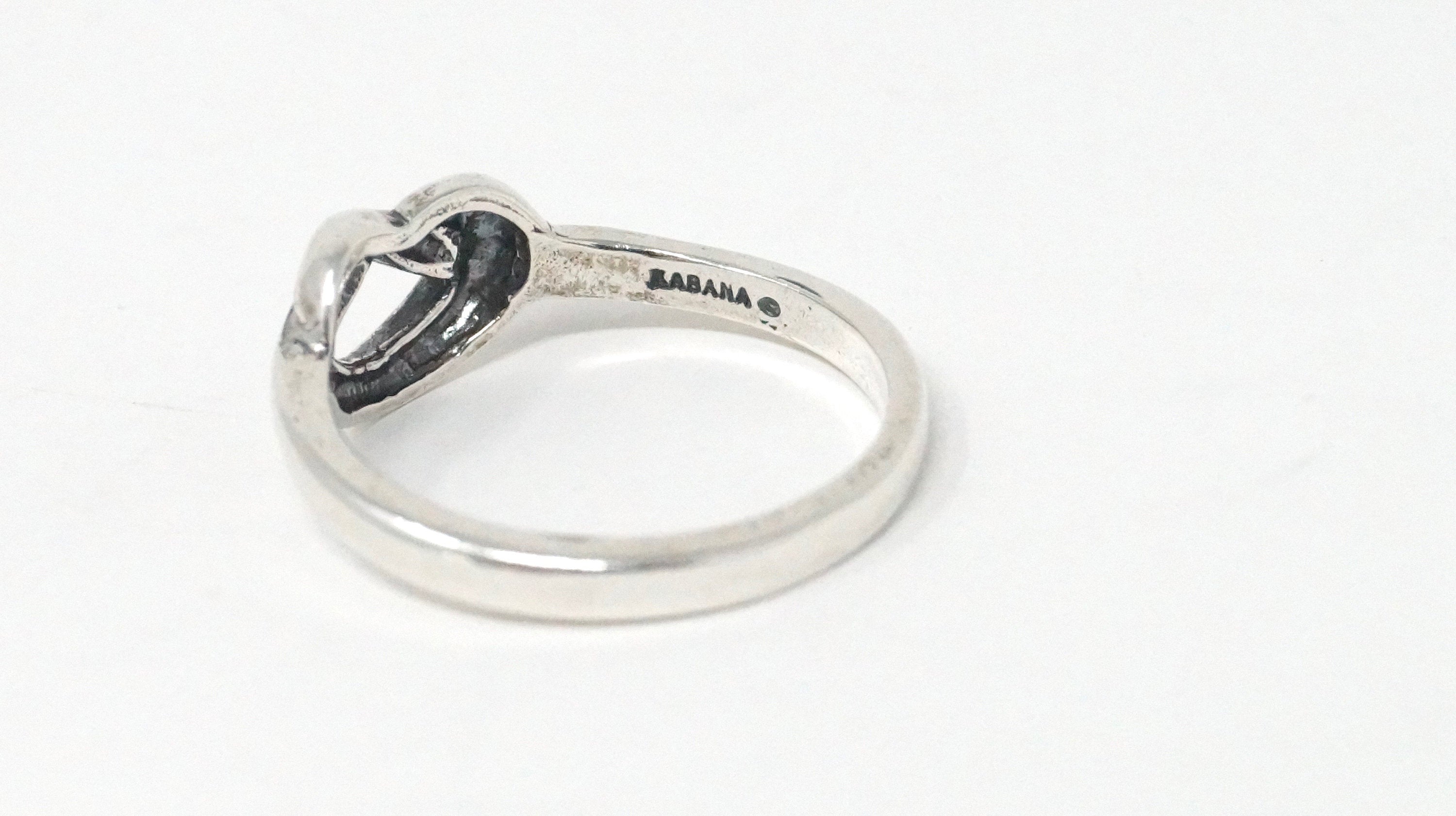 Vintage Designer Kabana Heart Knot Lover Sterling Silver Ring - Size 8.75