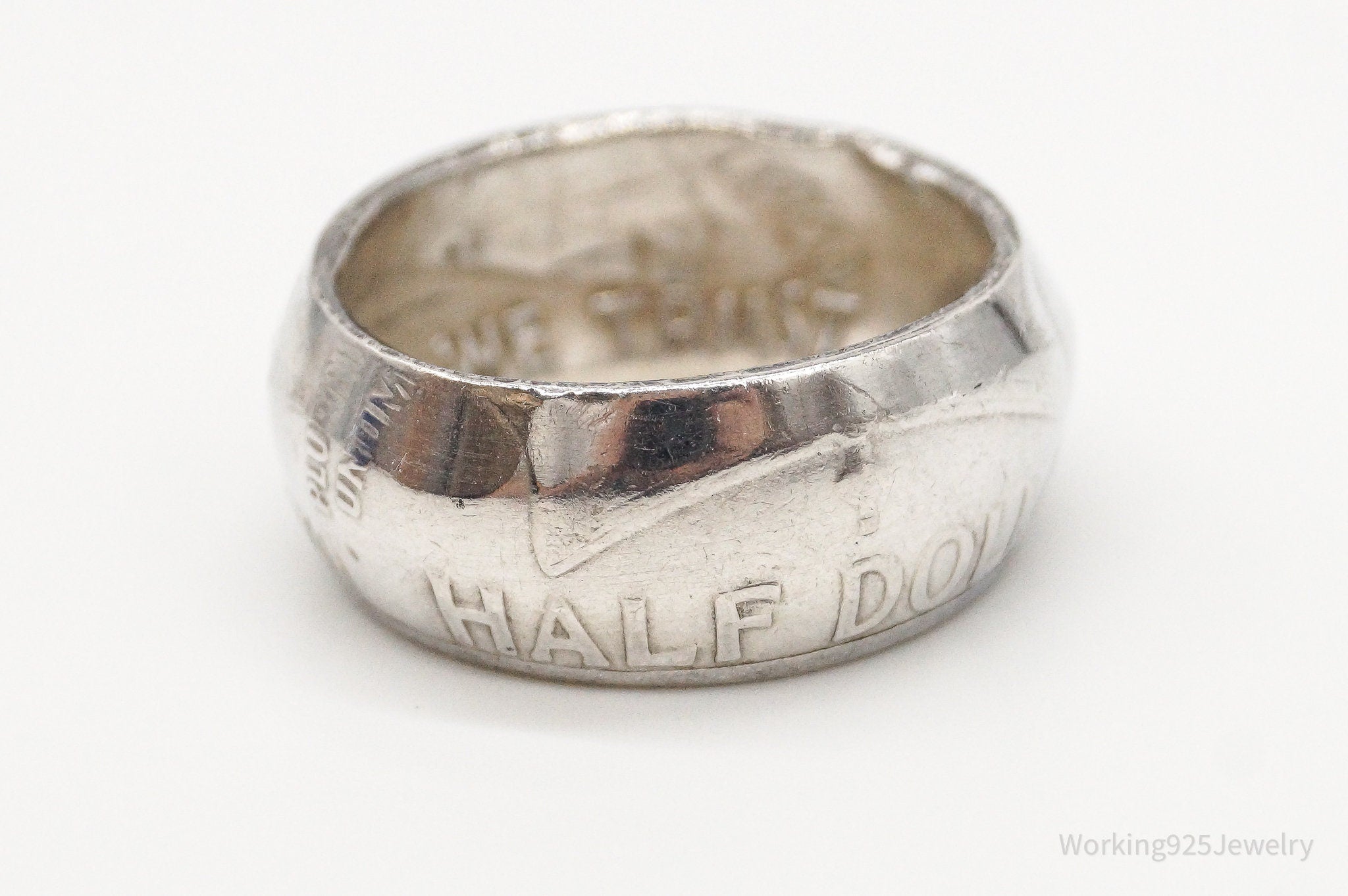 Vintage 1960 Half Dollar Silver Ring - Size 7