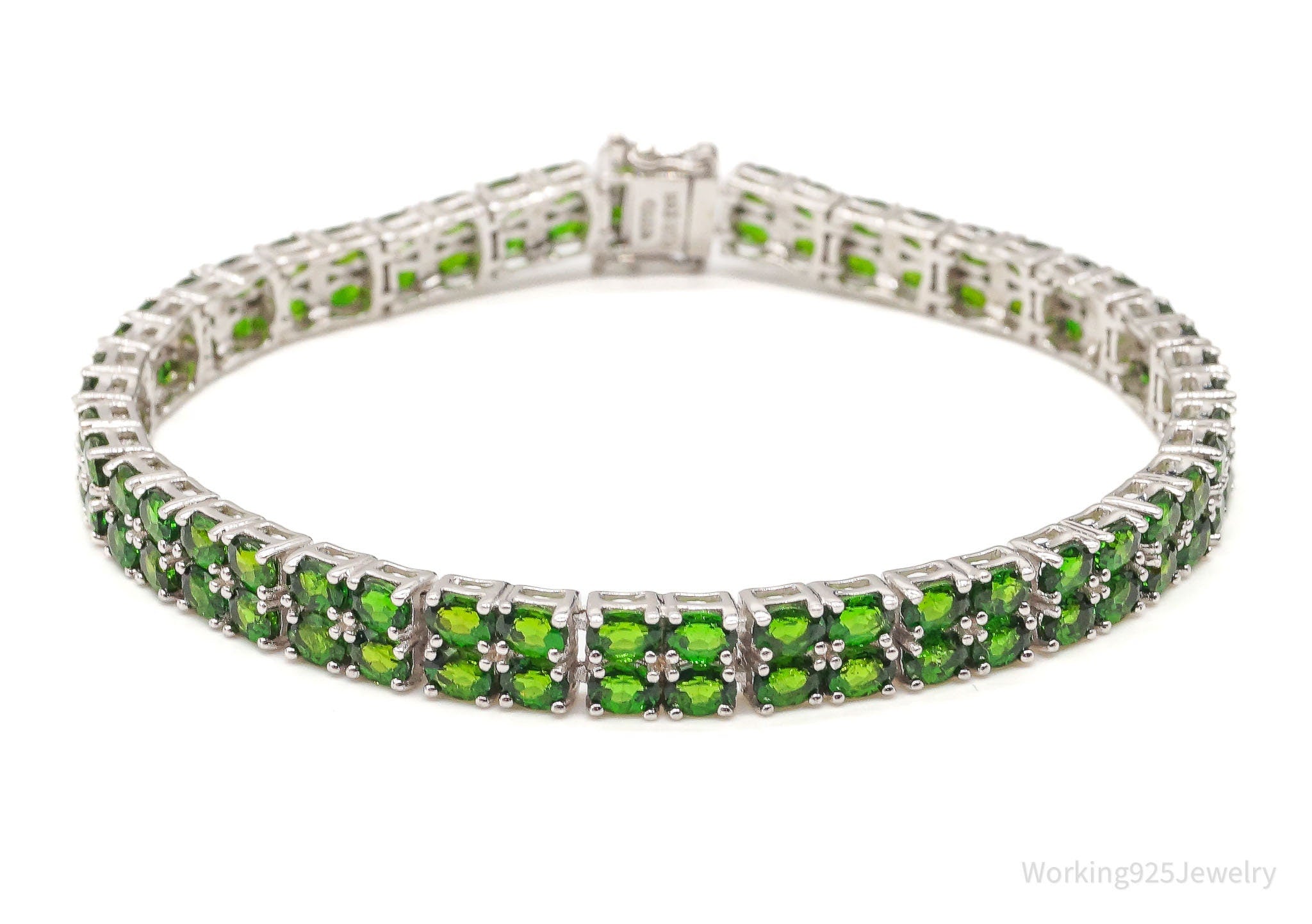 Vintage Designer BBJ Peridot Sterling Silver Bracelet