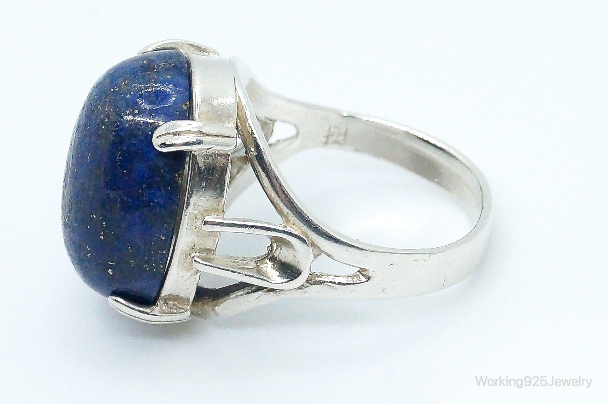 Vintage Lapis Lazuli Sterling Silver Ring - Size 7.25