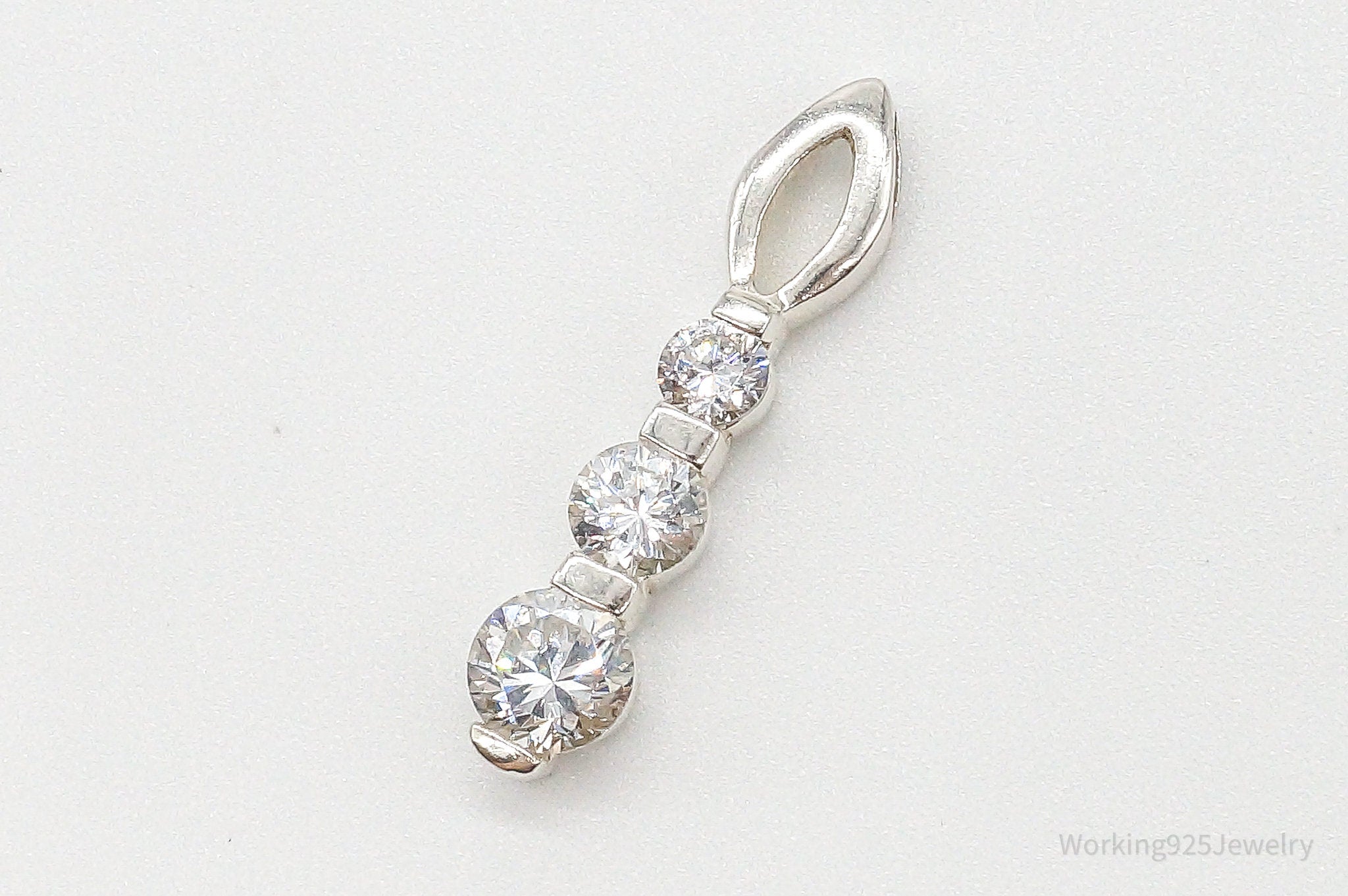 Cubic Zirconia Sterling Silver Pendant