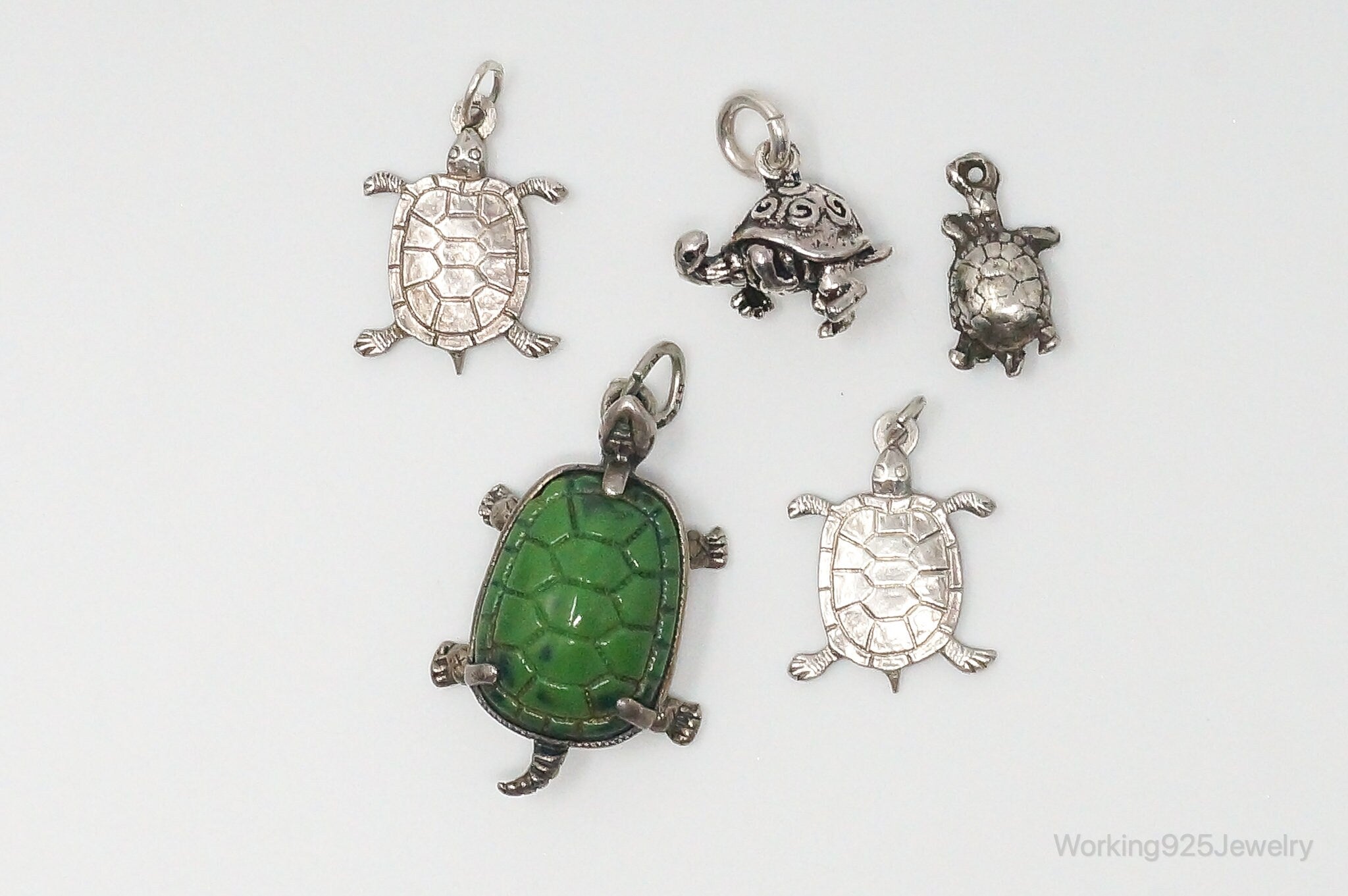 Vintage Antique Ocean Sea Turtles Sterling Silver Charms Lot