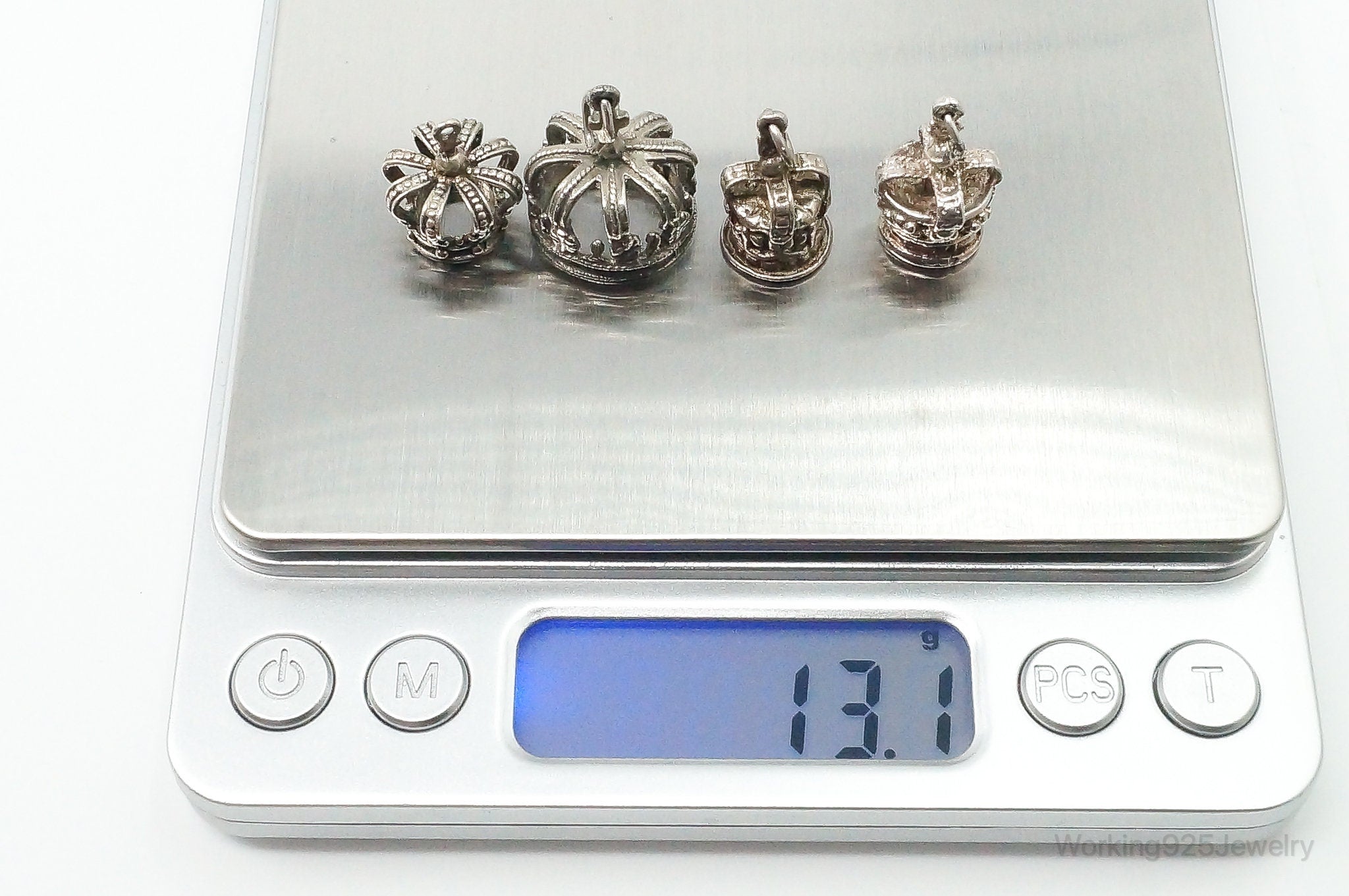 Vintage Antique Crowns Sterling Silver Charms