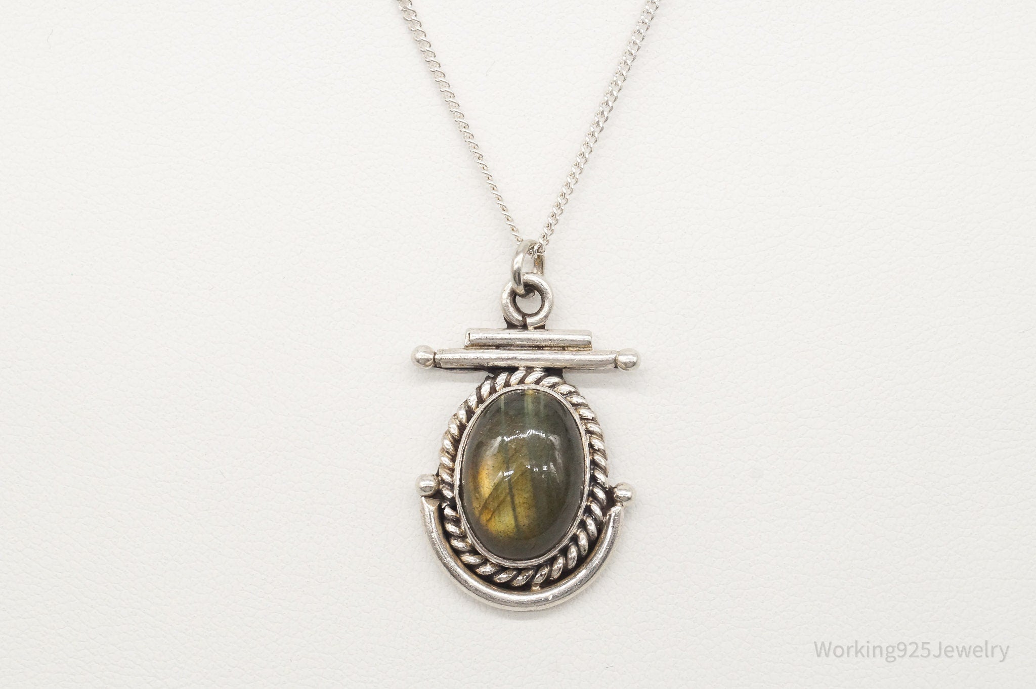 Vintage Labradorite Sterling Silver Necklace