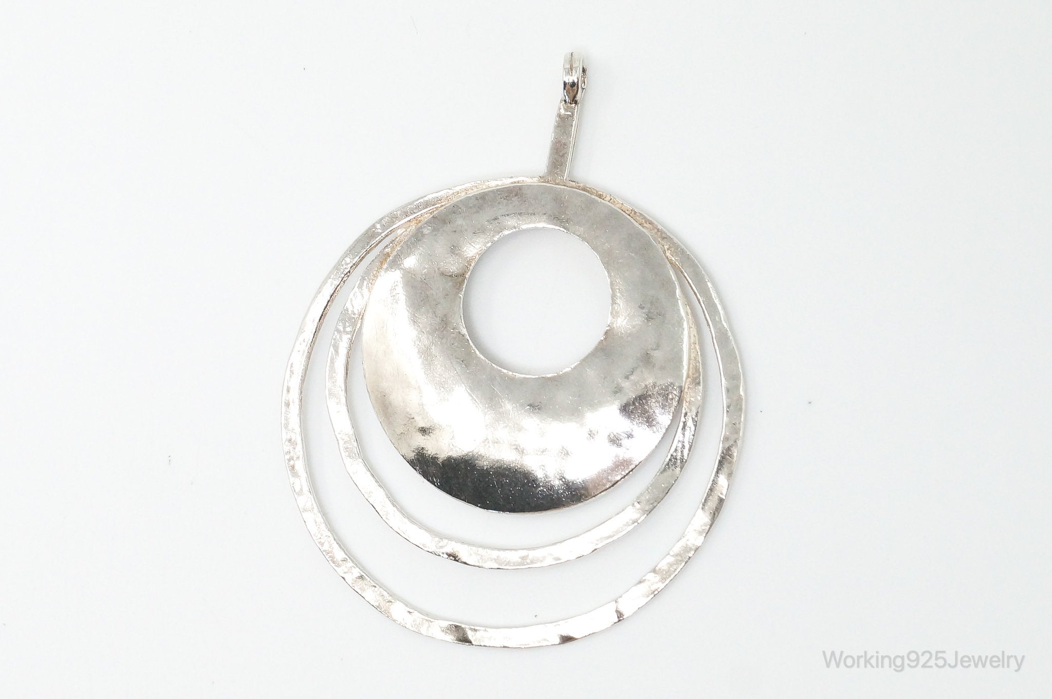 Retired Silpada Hammered Rings Sterling Silver Necklace Pendant