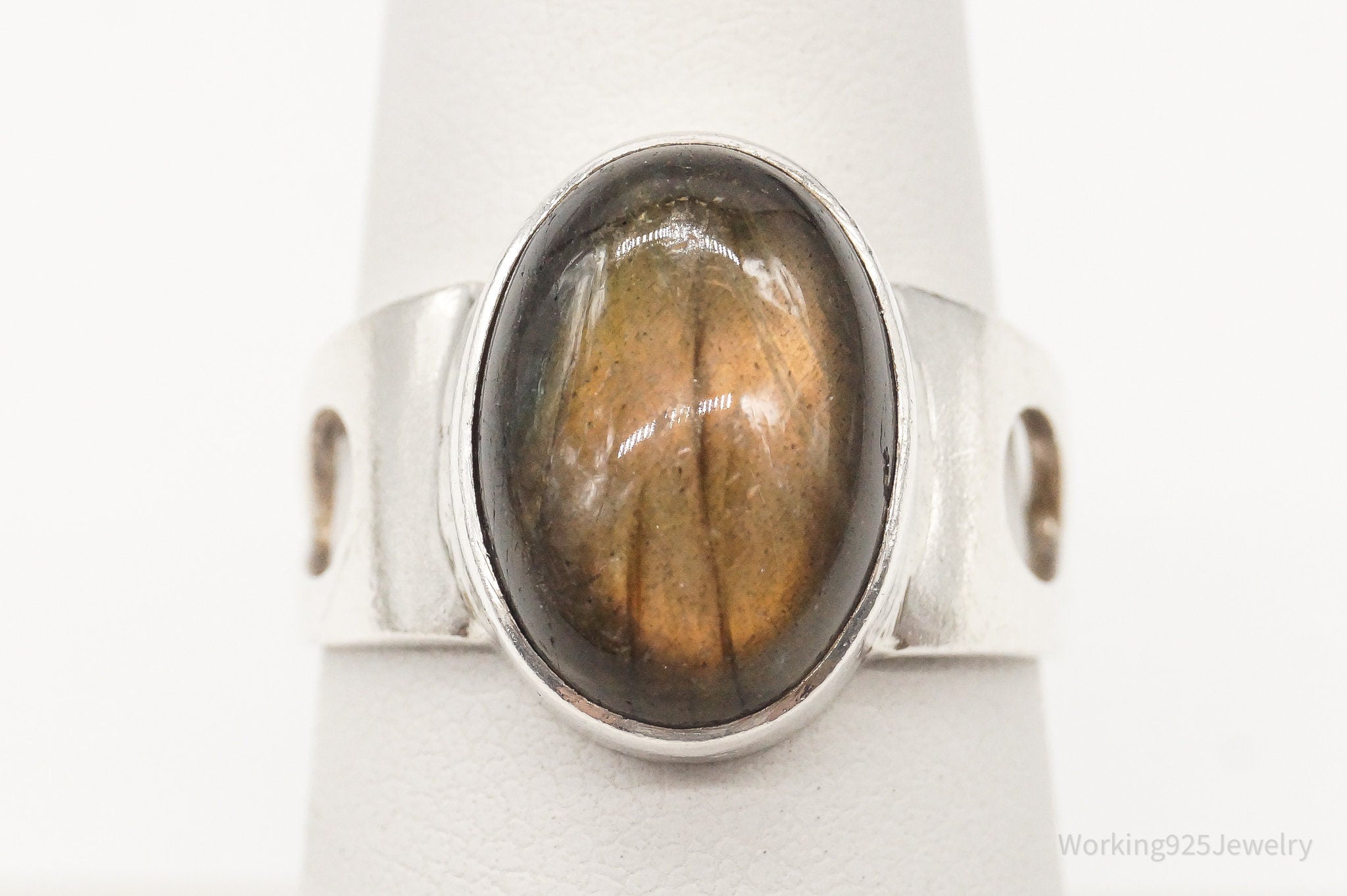 Vintage Labradorite Sterling Silver Ring - Size 7