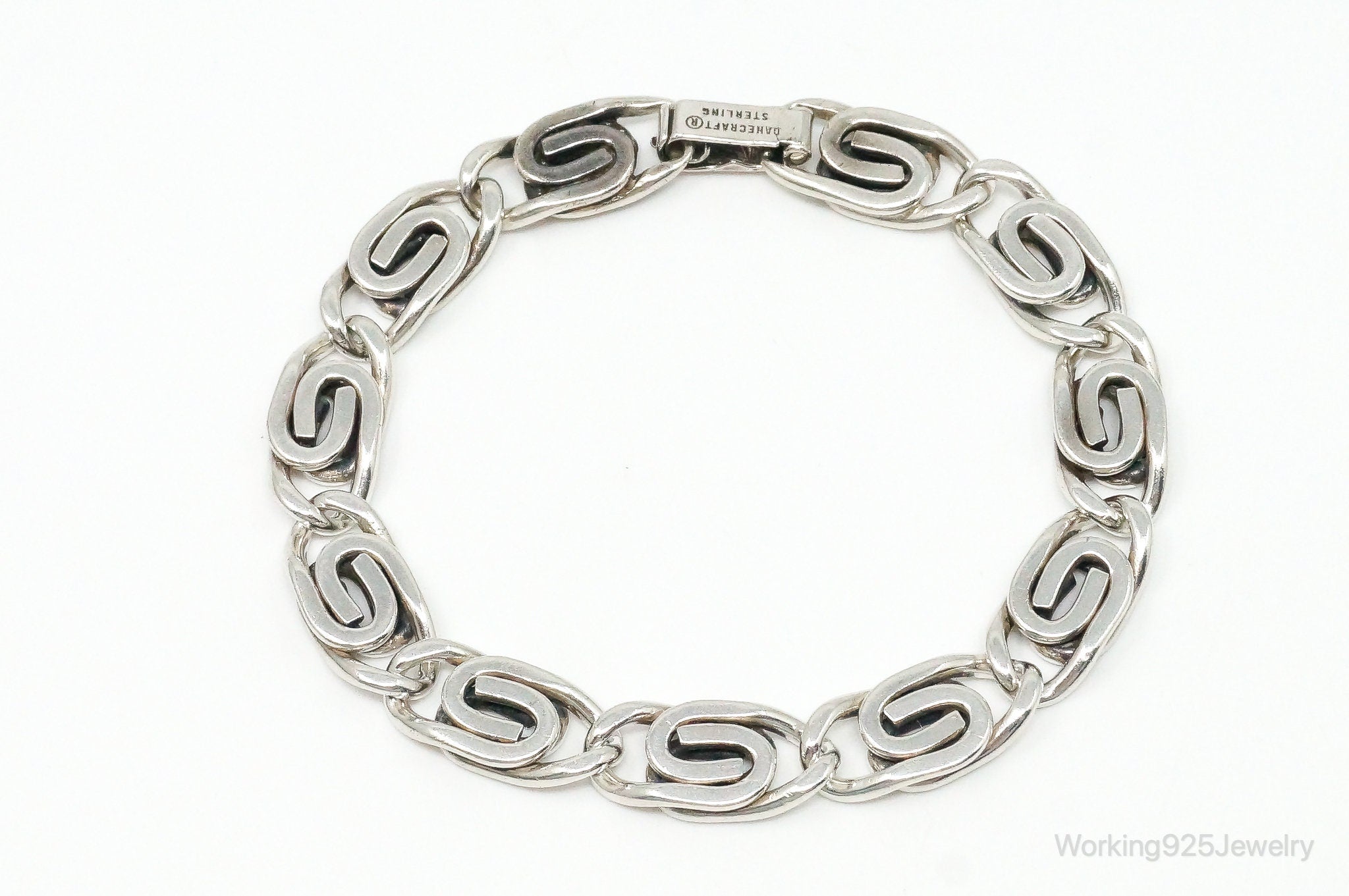 Vintage Designer Danecraft Sterling Silver Link Bracelet