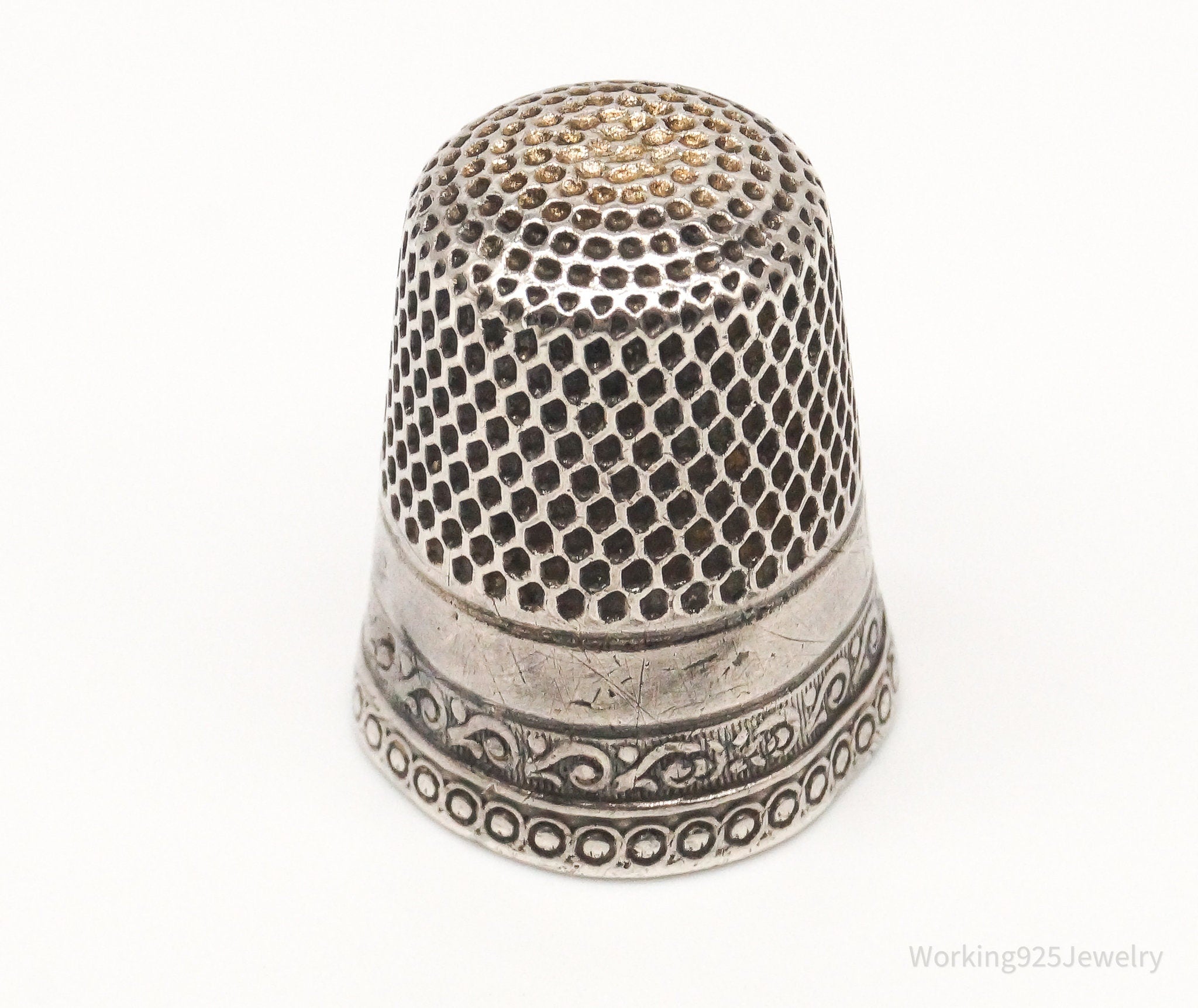 Antique Dome Sterling Silver Thimble Size 10